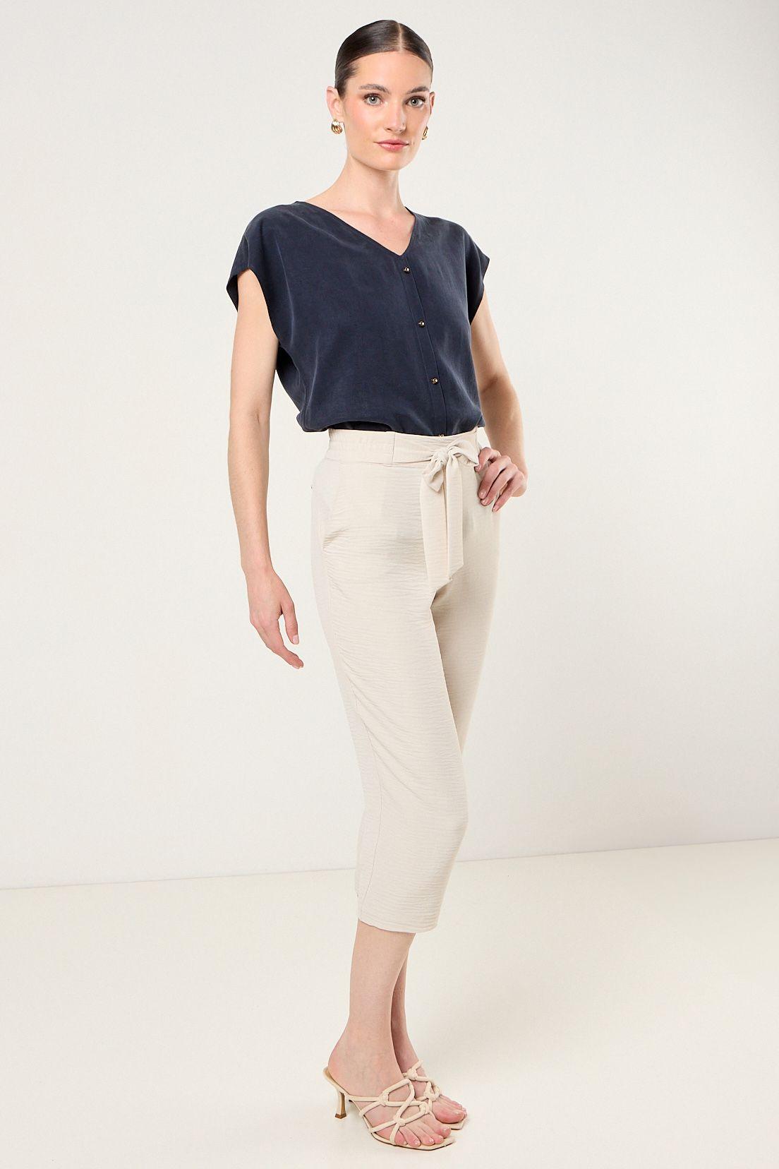 Blusa De Lyocell Azul Ma Griffe 14002126001104-4