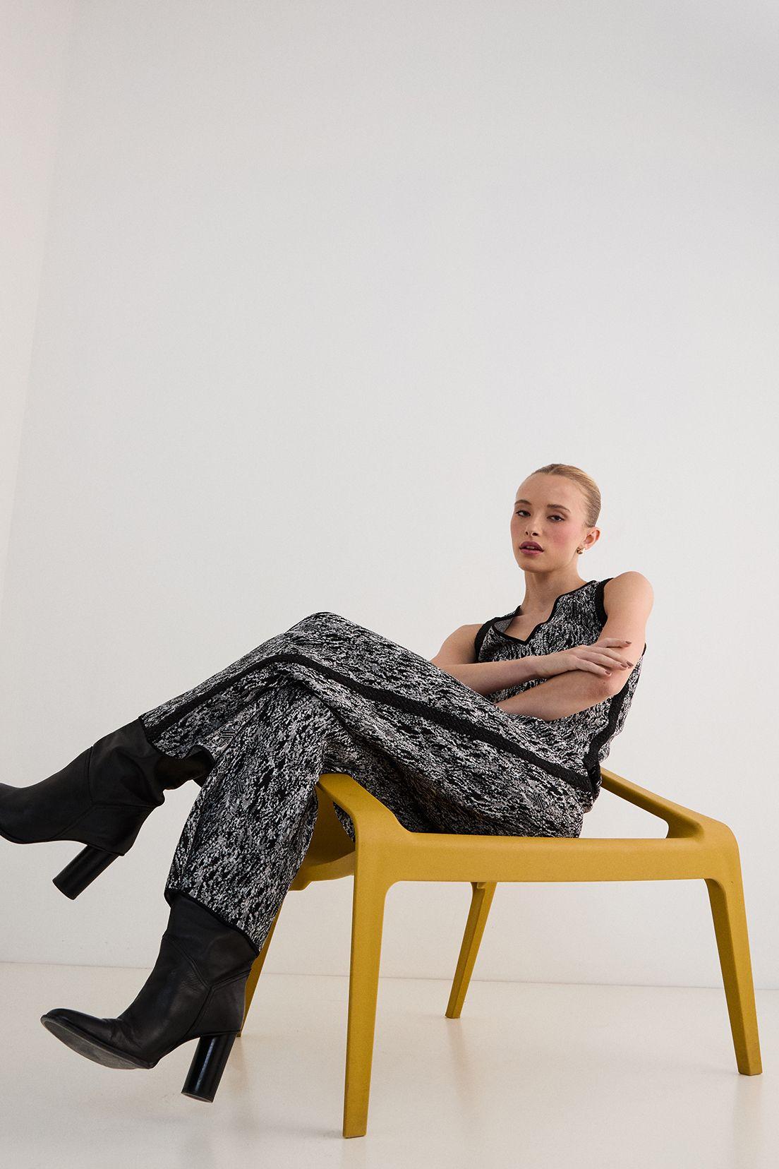 Pantalon Tejido Print Negro 11107125002102-4