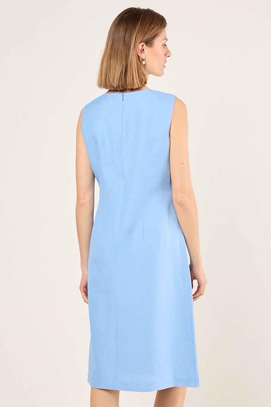 Vestido Lino Sin Mangas Celeste Ma Griffe 13002225056110-3