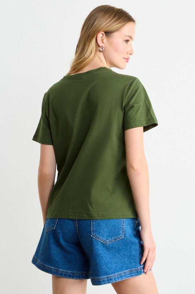 Polera Estampada Verde Oliva iO 14604225081107-2