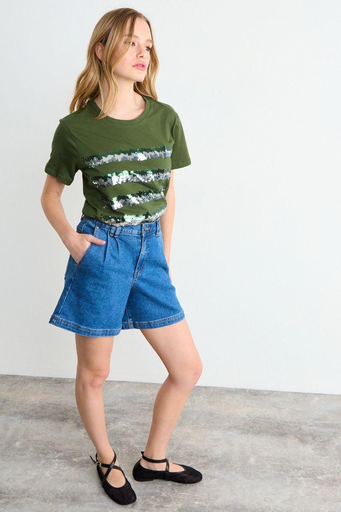 Polera Estampada Verde Oliva iO 14604225081107-4