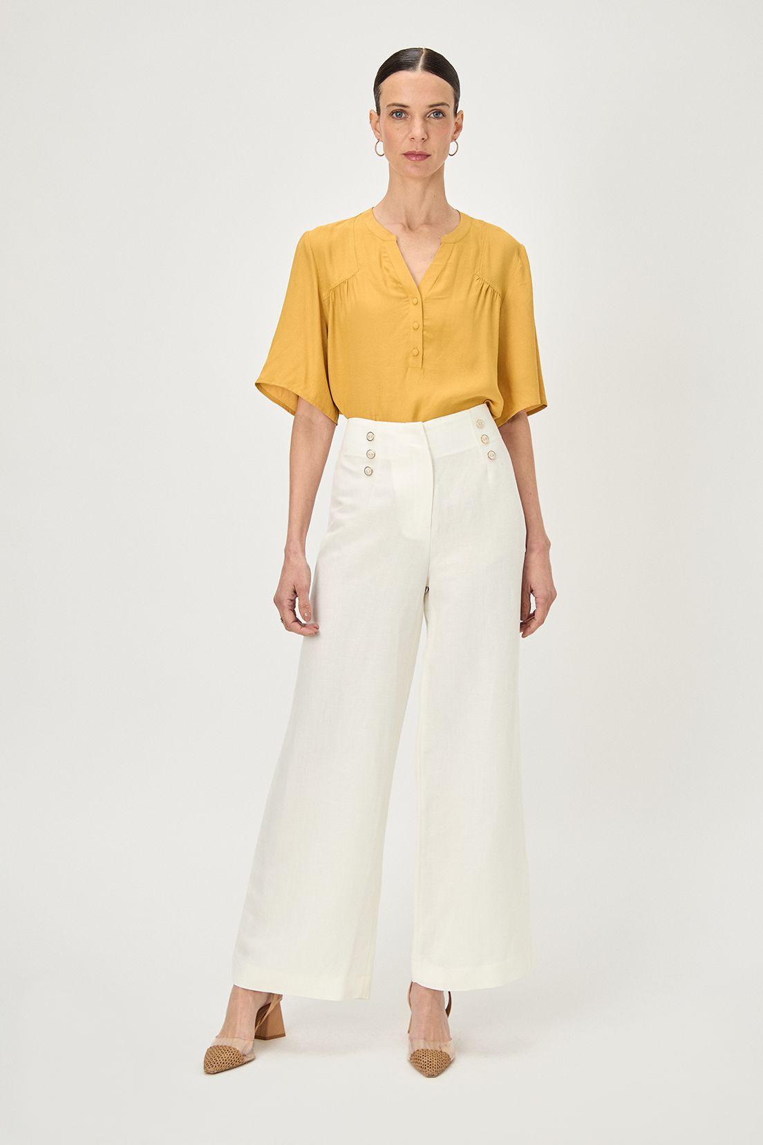 Pantalon Wide Botones Blanco Ma Griffe 11002224056105-0