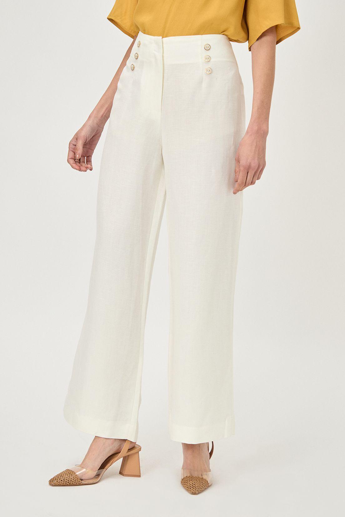 Pantalon Wide Botones Blanco Ma Griffe 11002224056105-1