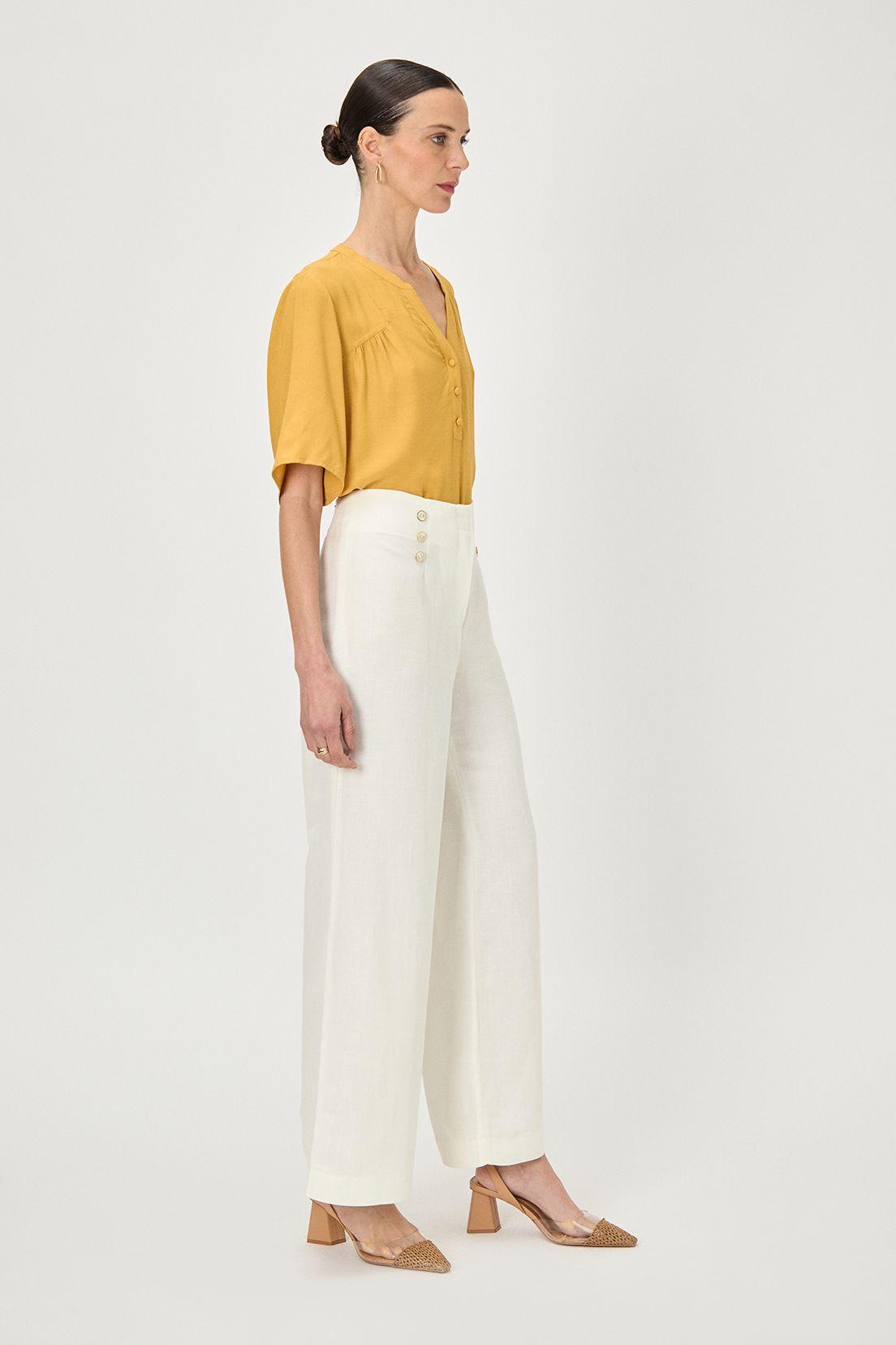 Pantalon Wide Botones Blanco Ma Griffe 11002224056105-3
