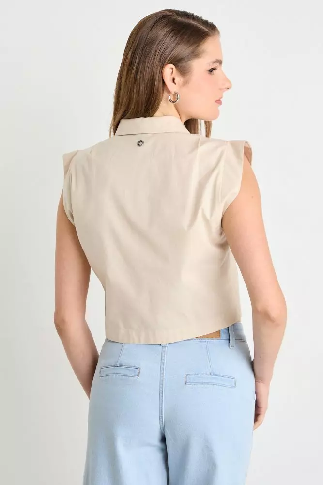 Blusas Sin Manga Beige iO 14004225003106-2