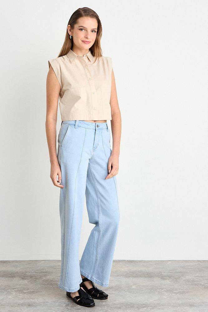 Blusas Sin Manga Beige iO 14004225003106-4