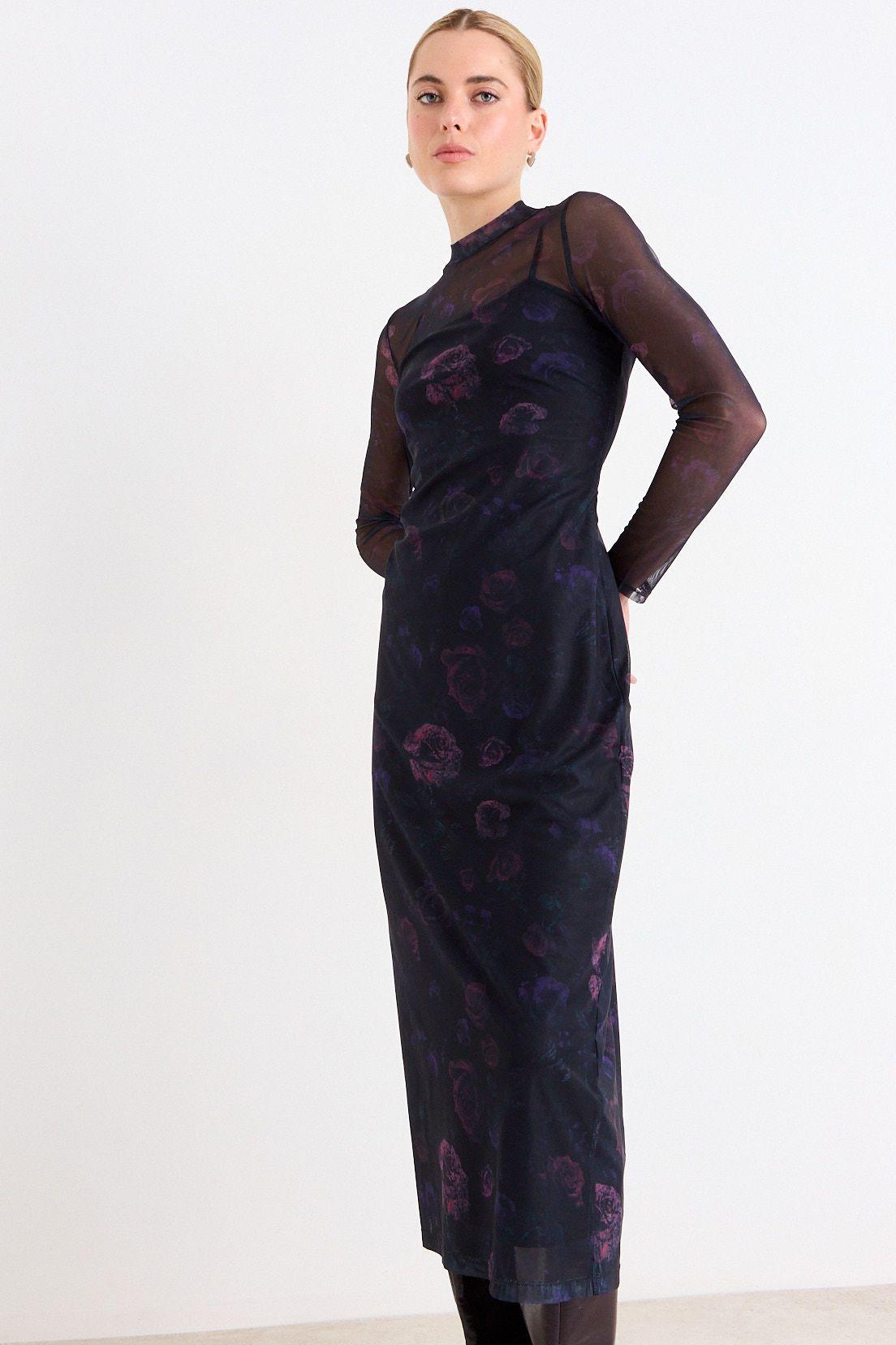 Vestido Largo Fantasia Negro Ash 13507226003102-2