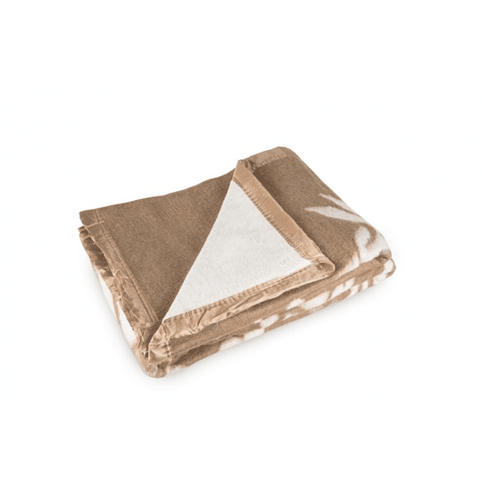 Frazada 95% Acrilico, 5% Poliester Beige Con Diseño 2 Pl-0