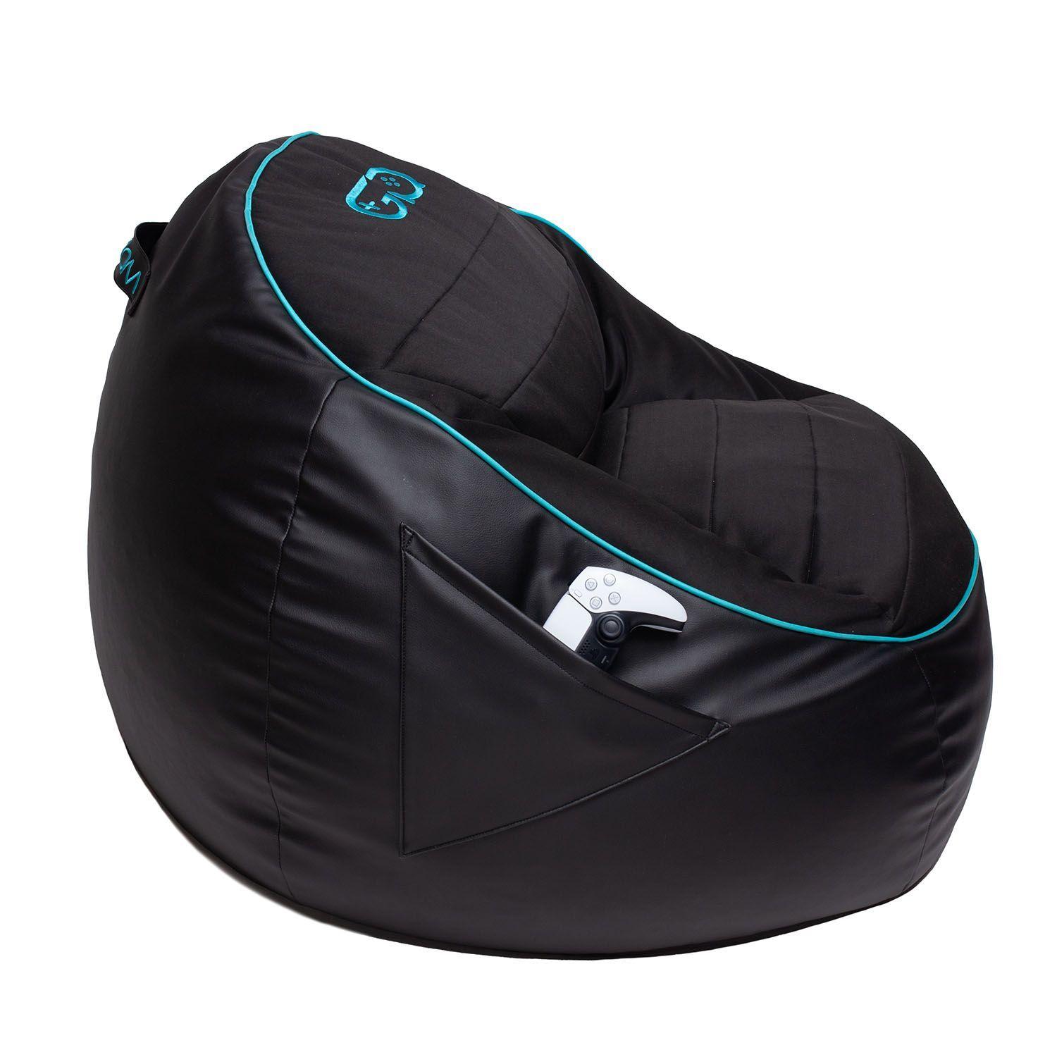 Silla Puff Gamer Zero Azul-4