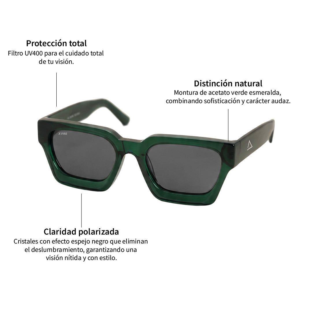 Lente de sol Verde Spargi / Negro UV400 X FIRE-3