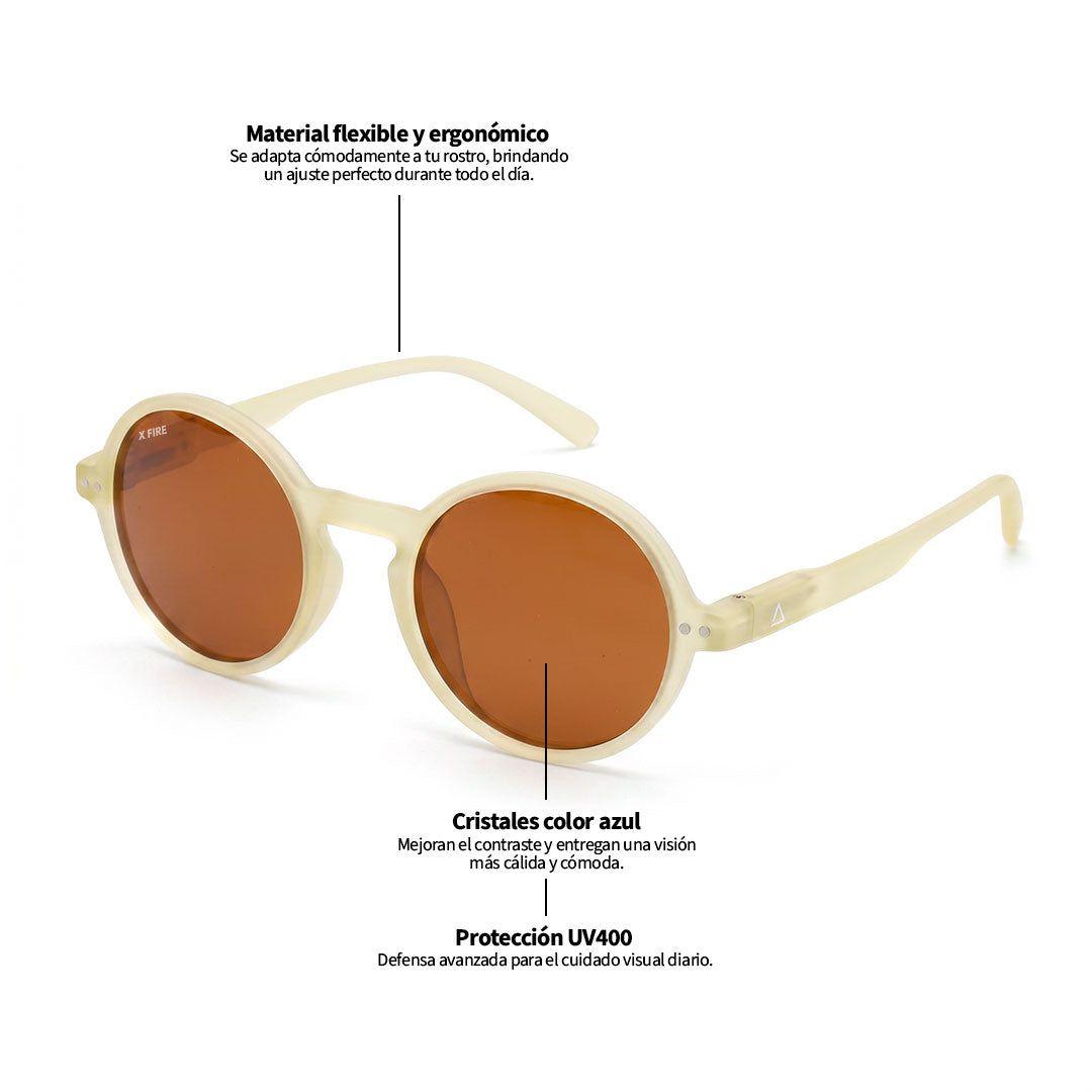 Lente de sol Amarillo Hakim / Café UV400 X FIRE-9
