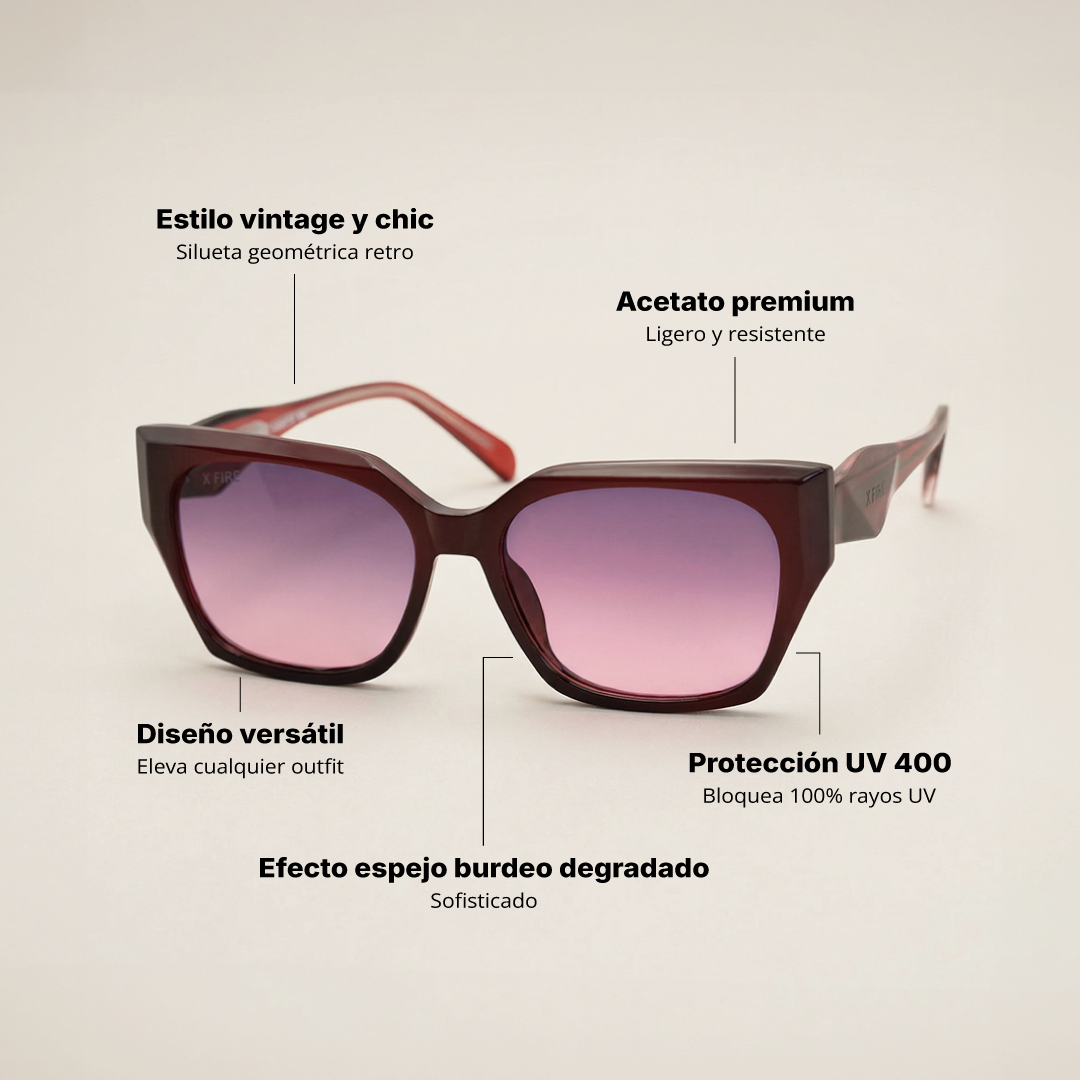 Lente de sol Alessa Burgundy / Burgundy UV400 X FIRE-3