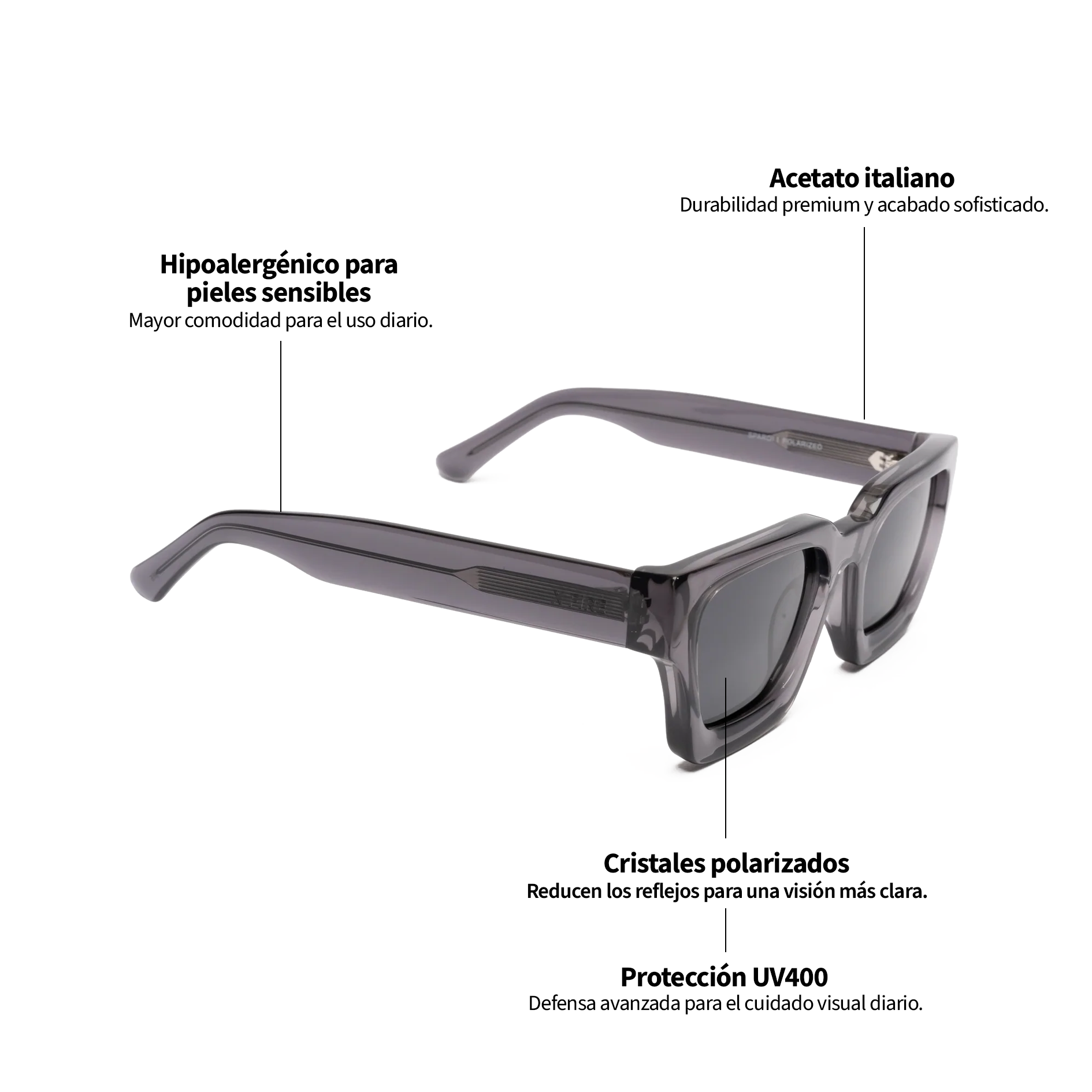 Lente de sol Gris Spargi / Negro UV400 X FIRE-3