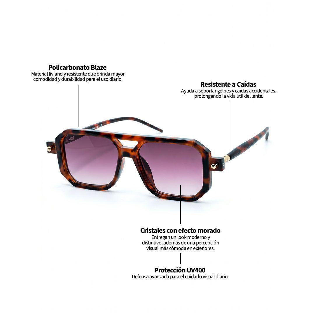 Lente de sol Bali Animal Print / Morado UV400 X FIRE-3