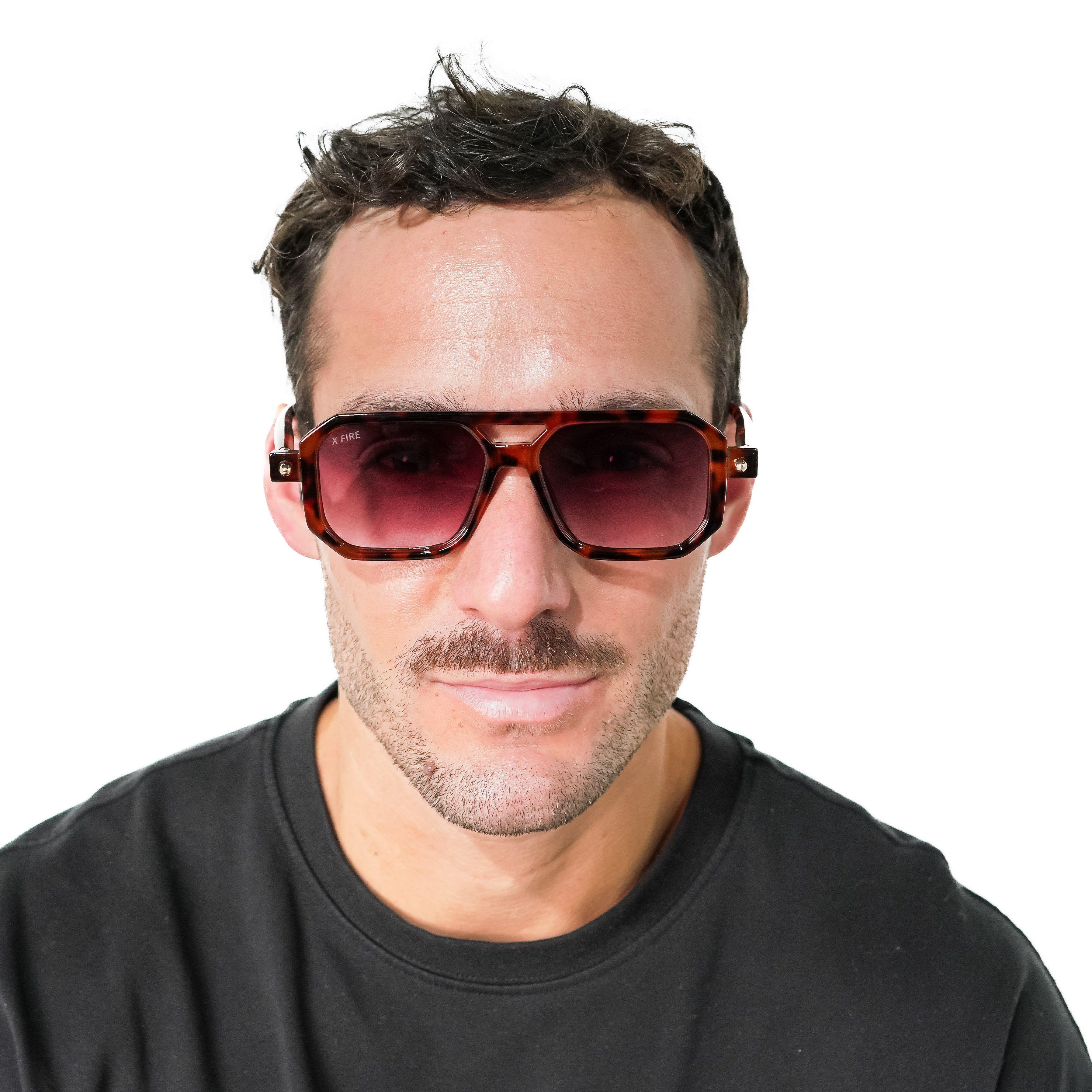 Lente de sol Bali Animal Print / Morado UV400 X FIRE-5