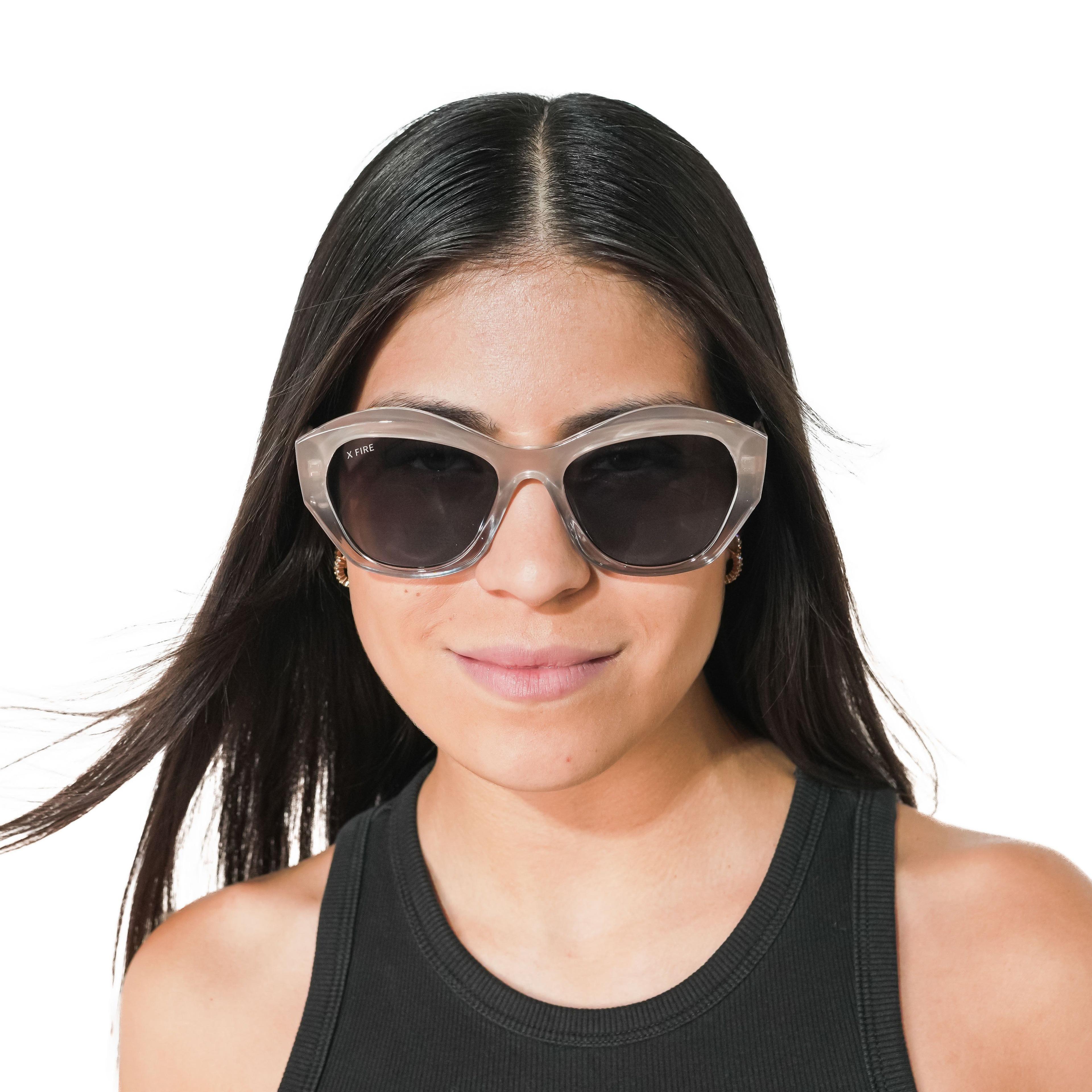 Lente de sol Beige Idalia / Negro UV400 X FIRE-1