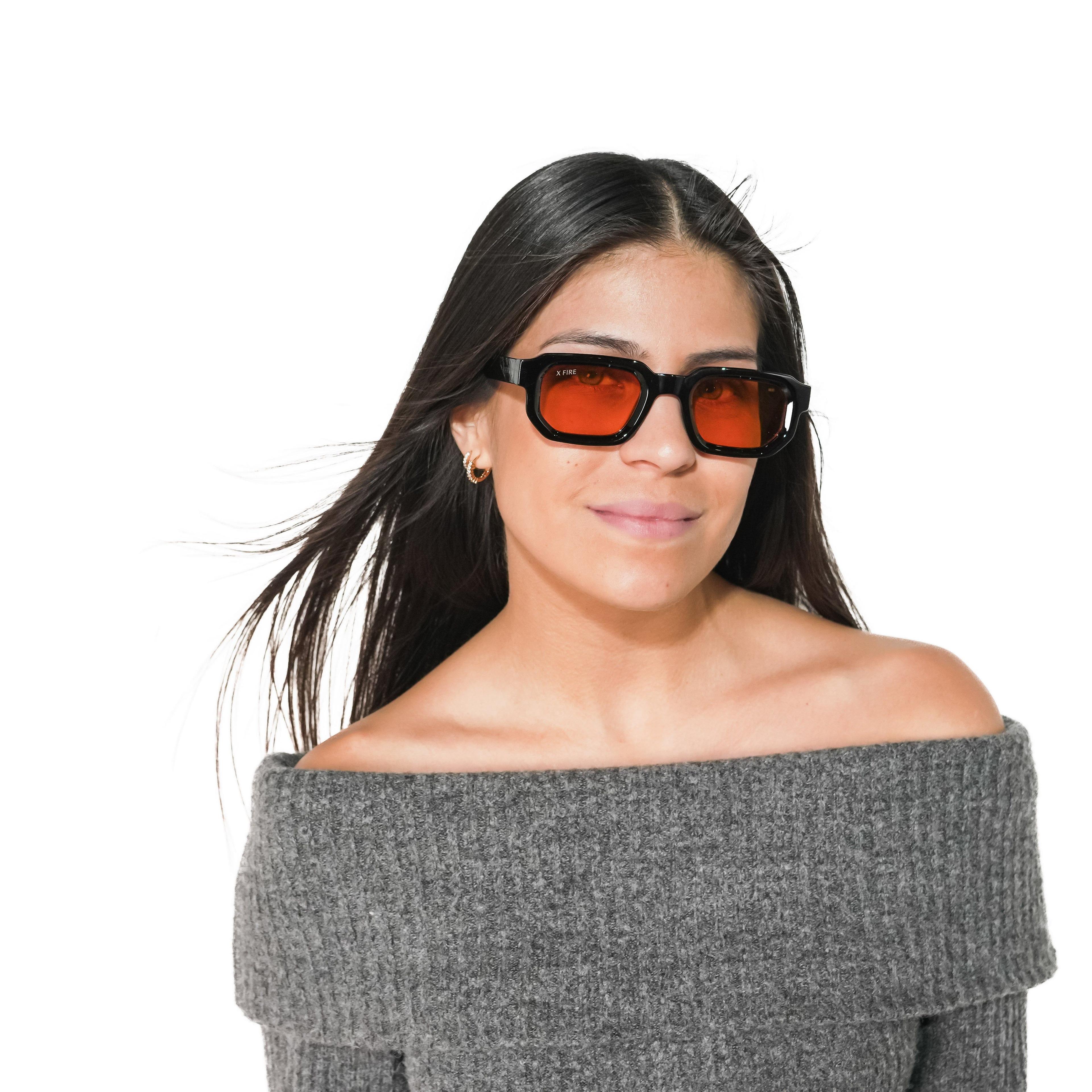 Lente de sol Negro Oasis / Naranjo UV400 X FIRE-1