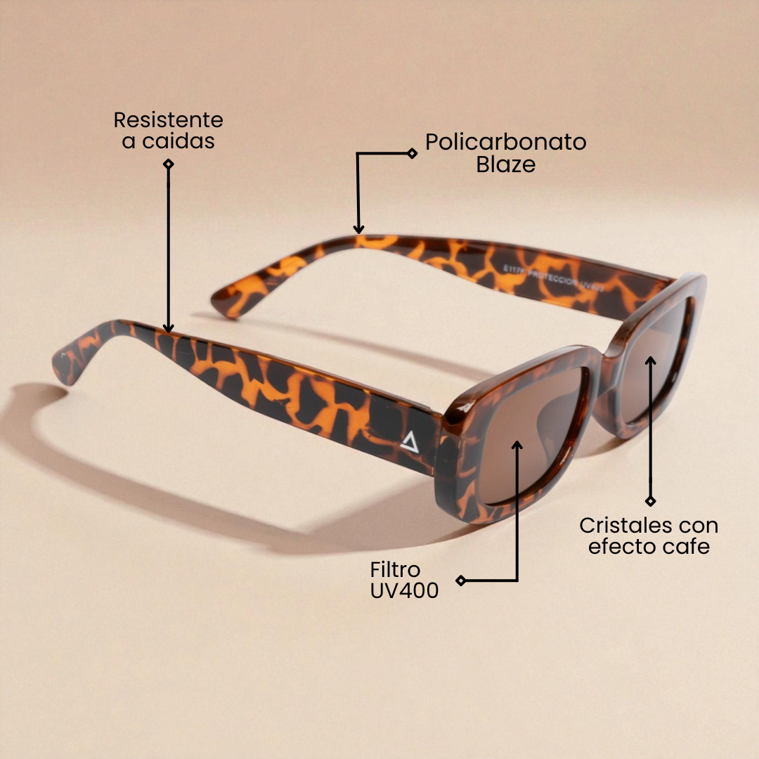 Lente de sol Animal Print Noam / Café UV400 X FIRE-3