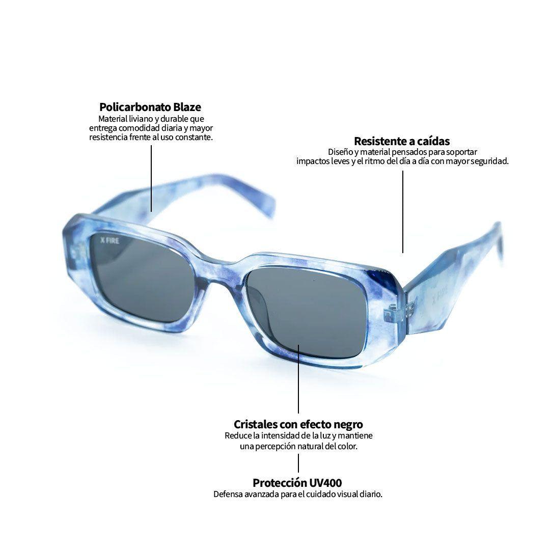 Lente de sol Bombay azul / Negro UV400 X FIRE-8