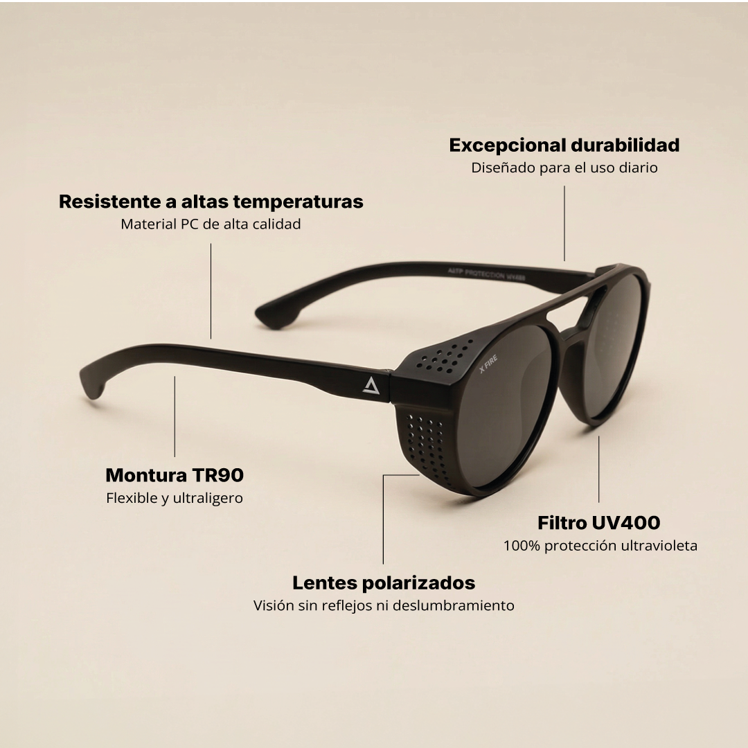 Lente de sol Negro Rekz / Negro UV400 X FIRE-3