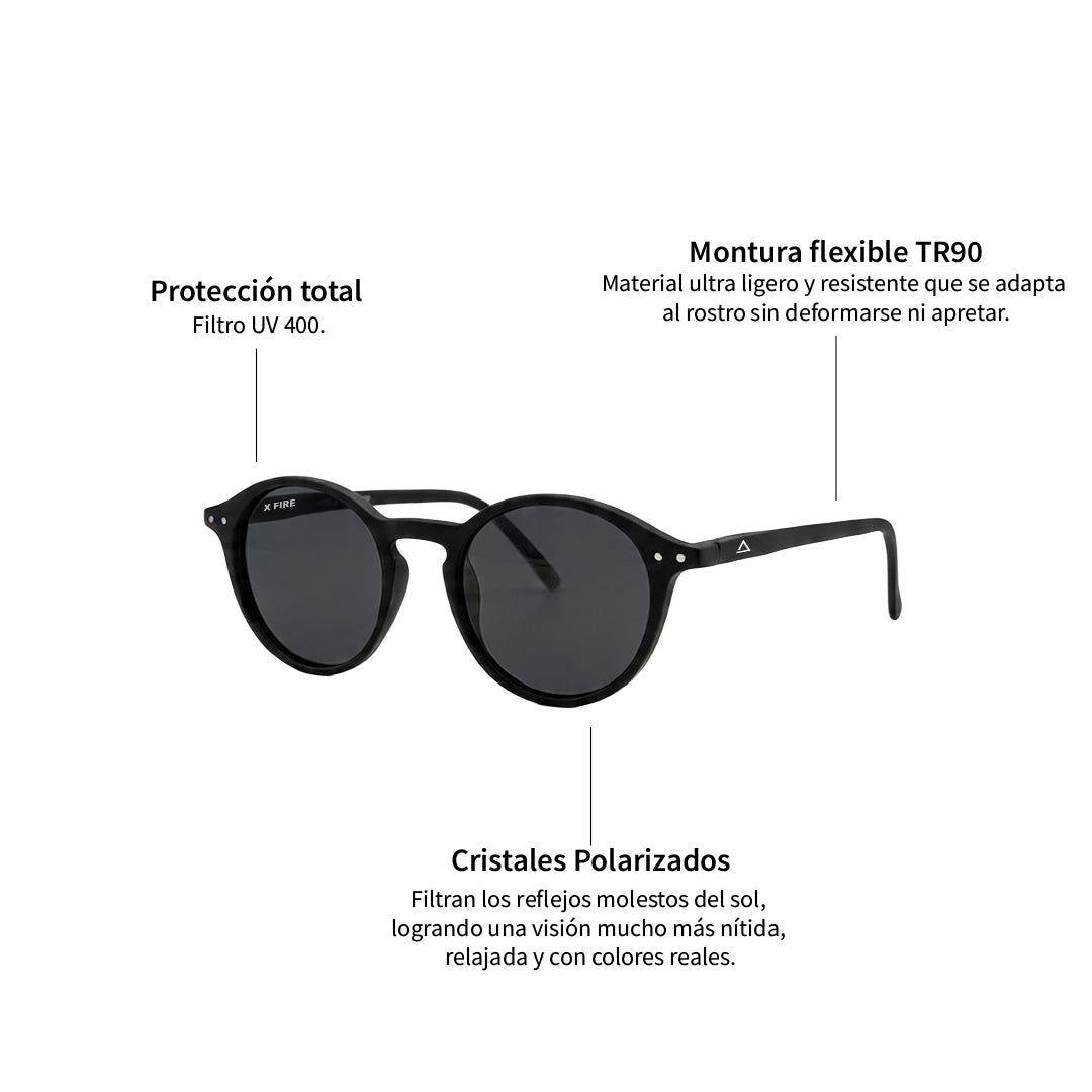 Lente de sol Negro Niza / Negro UV400 X FIRE-7