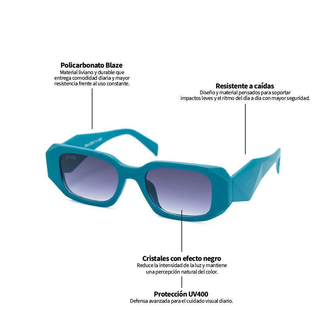 Lente de sol Bombay Turquesa / Azul UV400 X FIRE-6