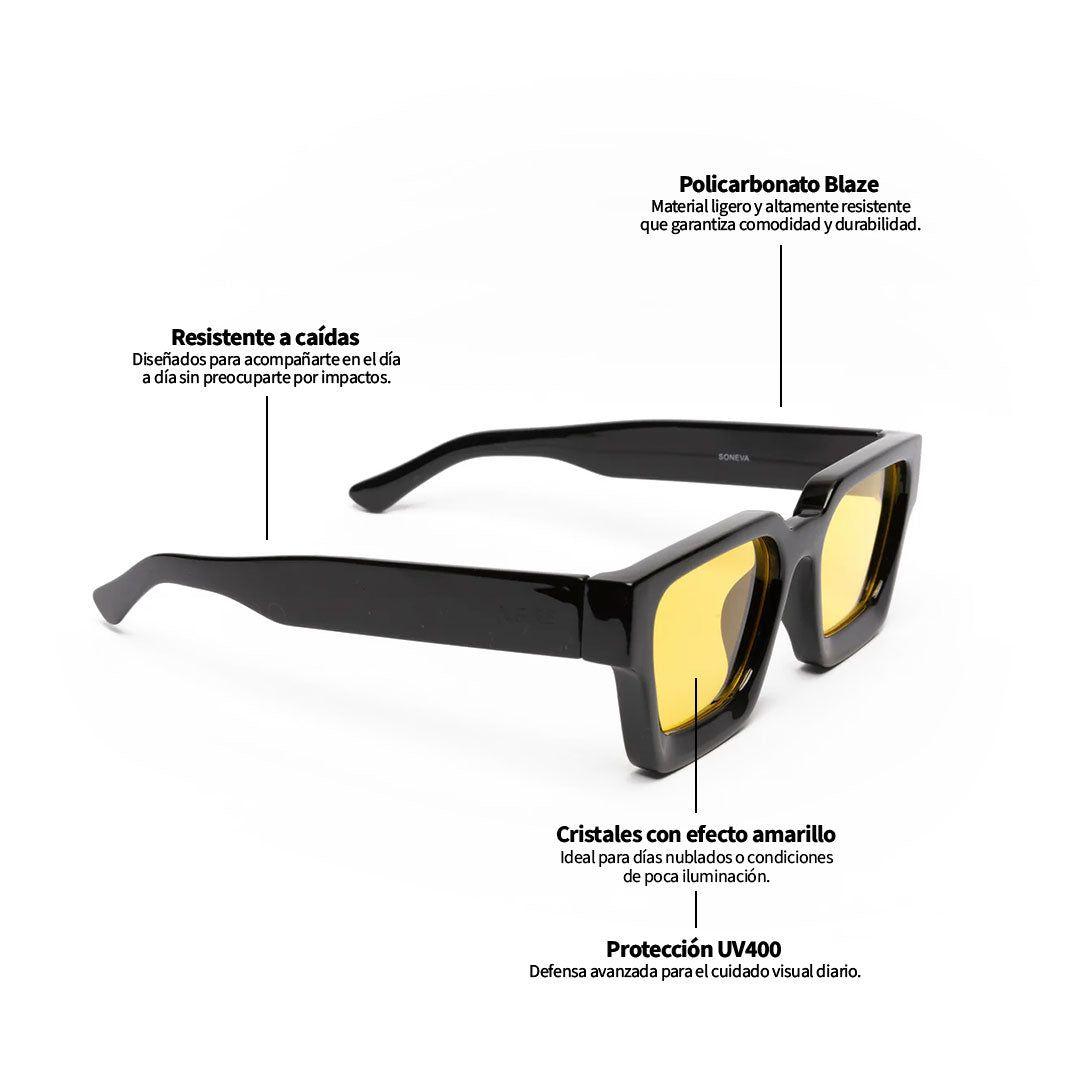 Lente de sol Negro Soneva / Amarillo UV400 X FIRE-7