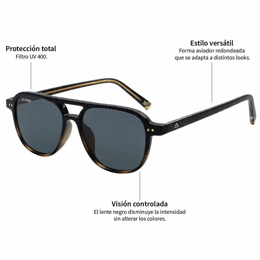 Lente de sol Manzini BlackPrint / Negro UV400 X FIRE-8