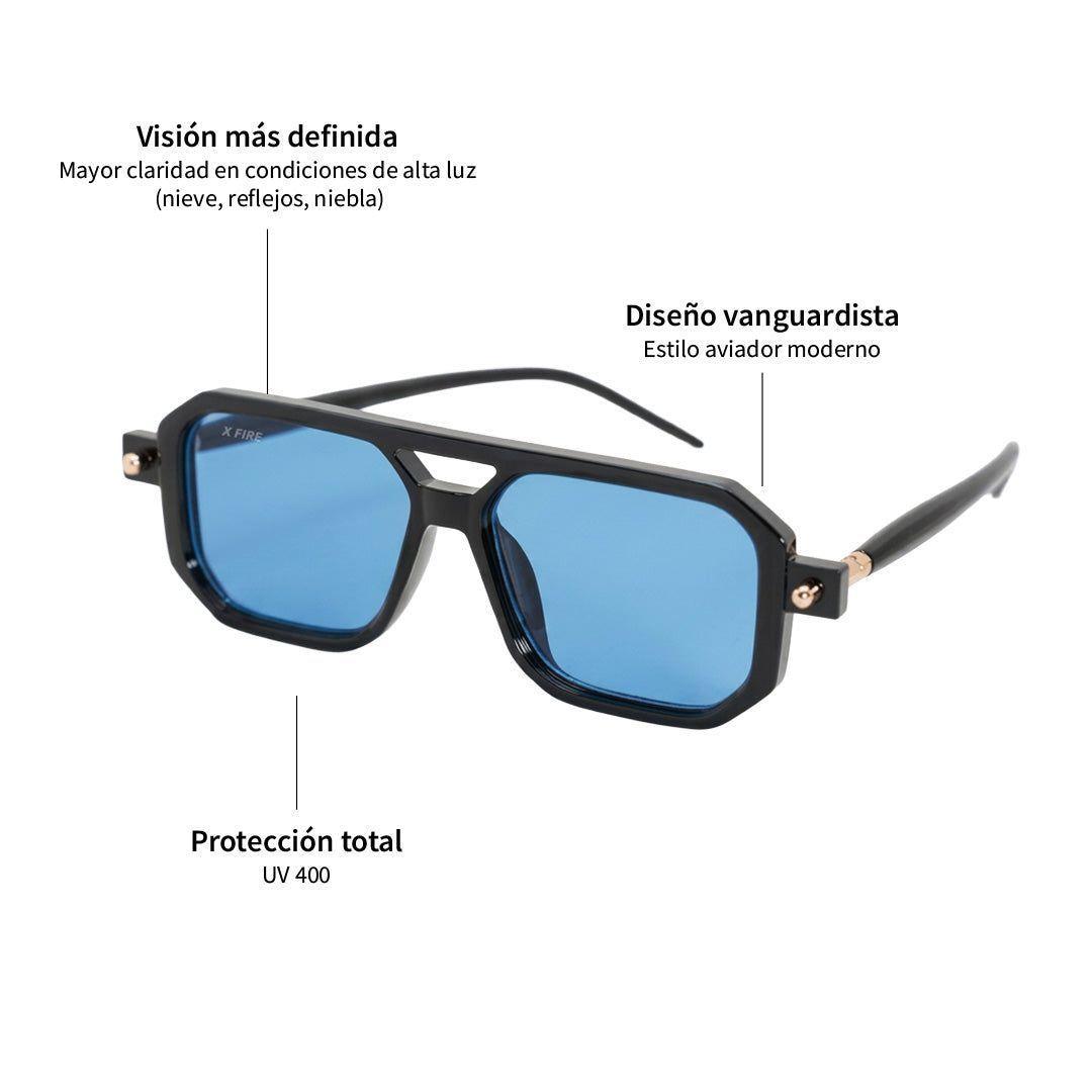 Lente de sol Bali Negro / Azul UV400 X FIRE-3
