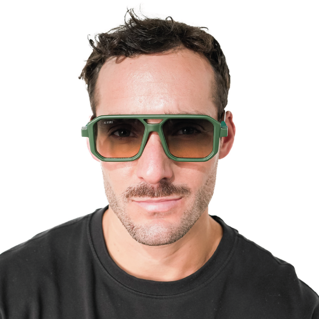Lente de sol animal print verde Bali 2.0 / Verde UV400 X FIRE-6