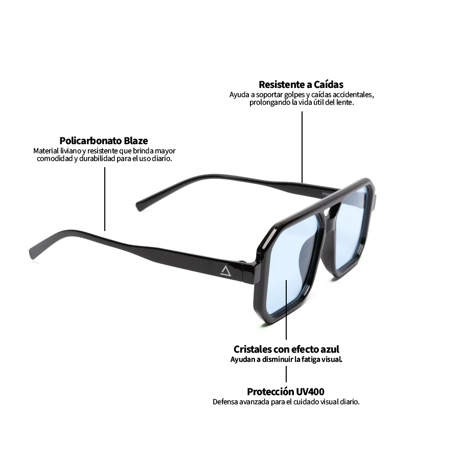 Lente de sol Cassis Negro / Azul UV400 X FIRE-3