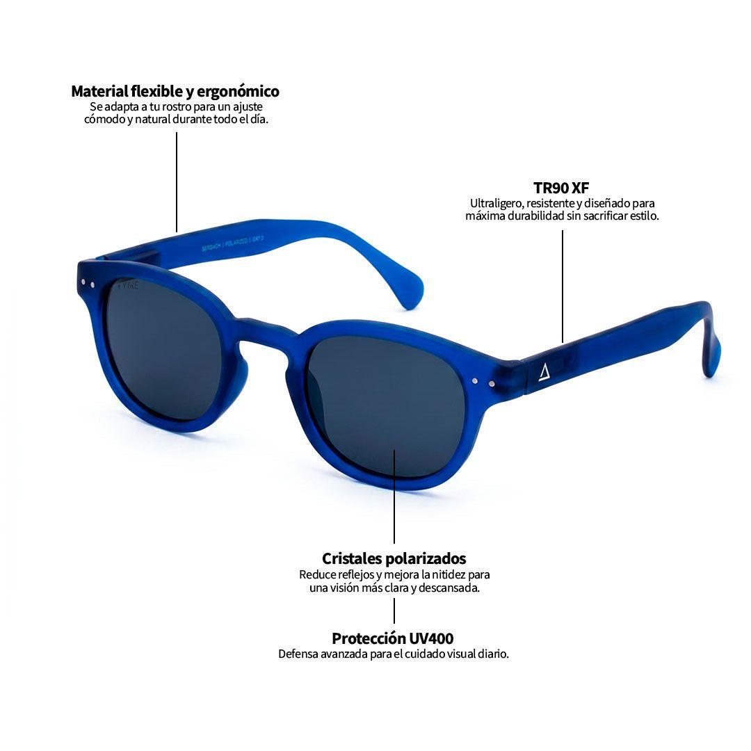 Lente de sol Azul Sergach / Negro UV400 X FIRE-7