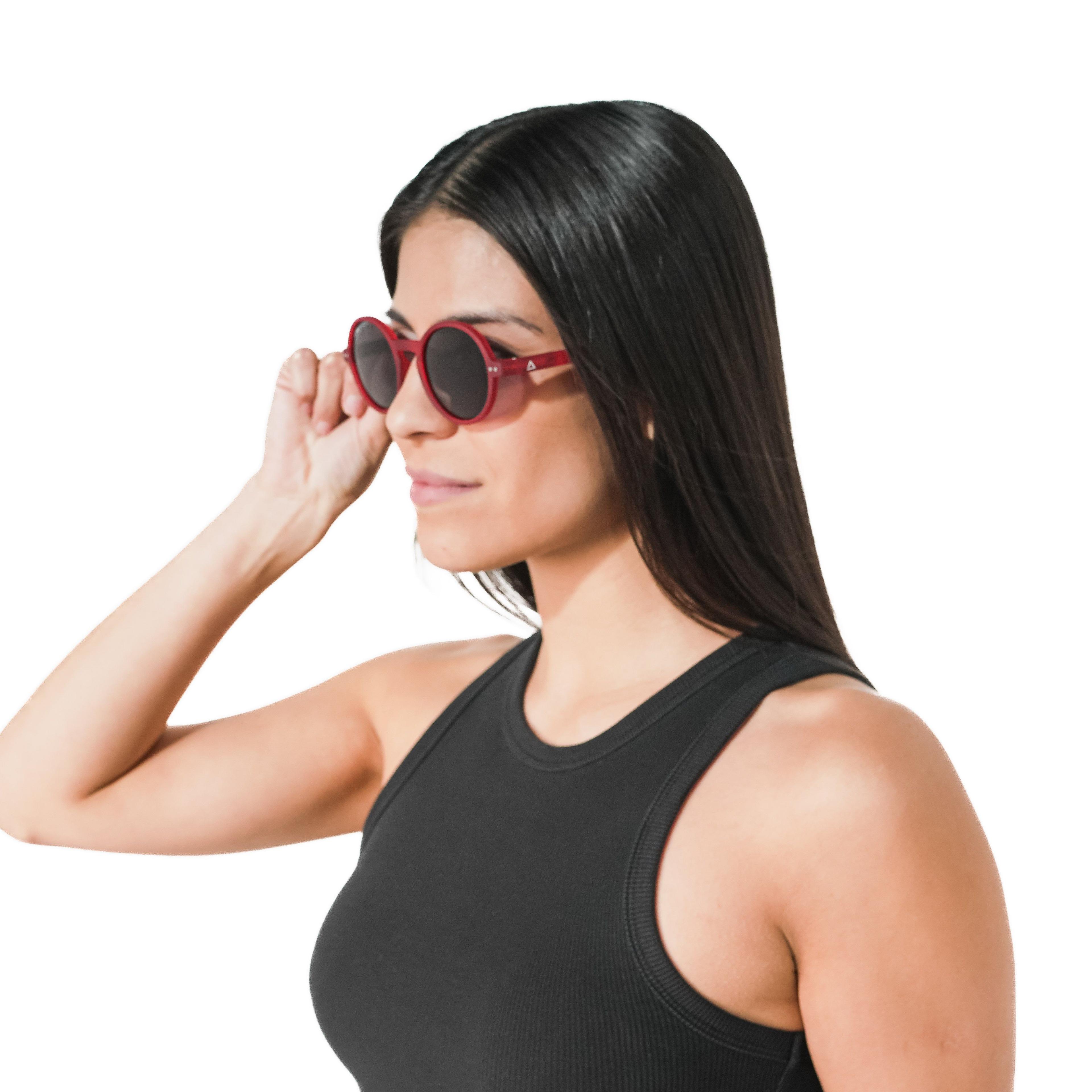 Lente de sol Rojo Hakim / Negro UV400 X FIRE-8