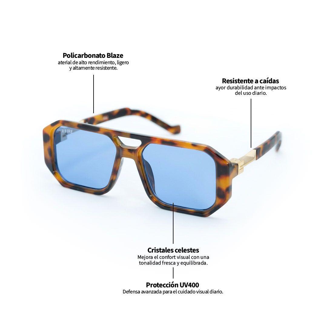 Lente de sol Bali 2.0 Animal Print / Azul UV400 X FIRE-3