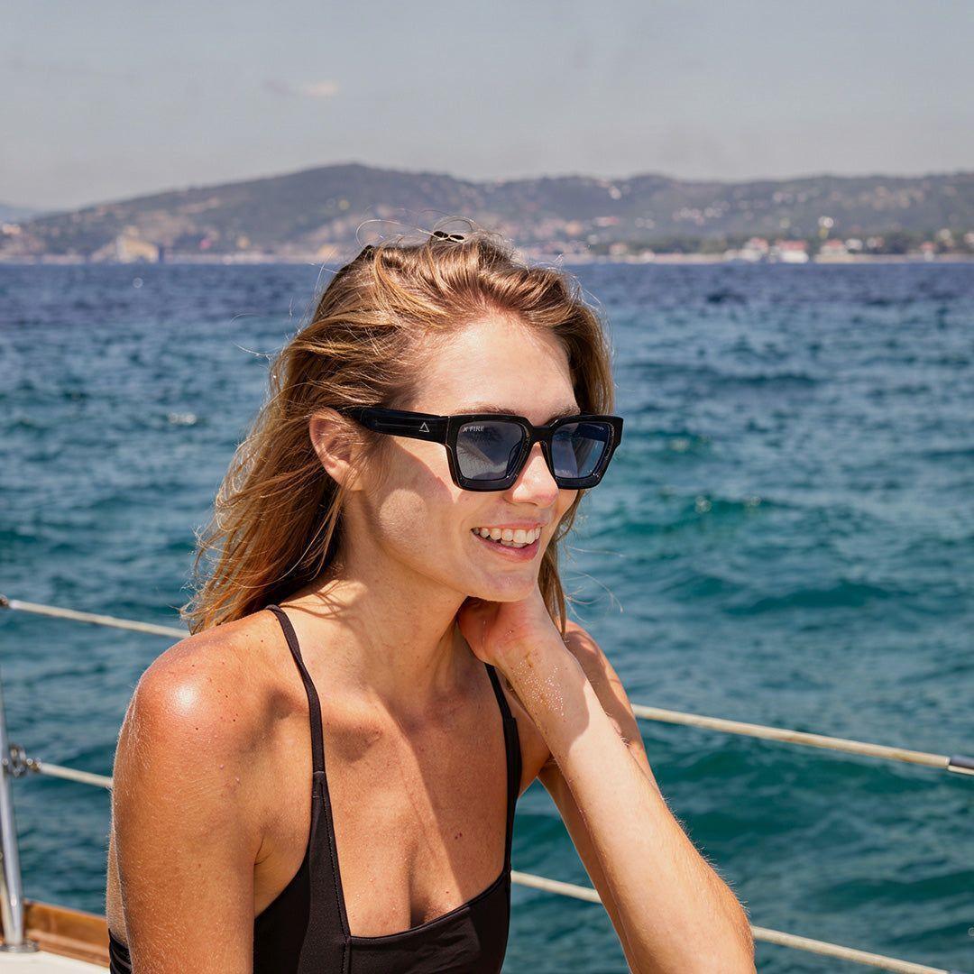 Lente de sol Negro Spargi / Azul UV400 X FIRE-5