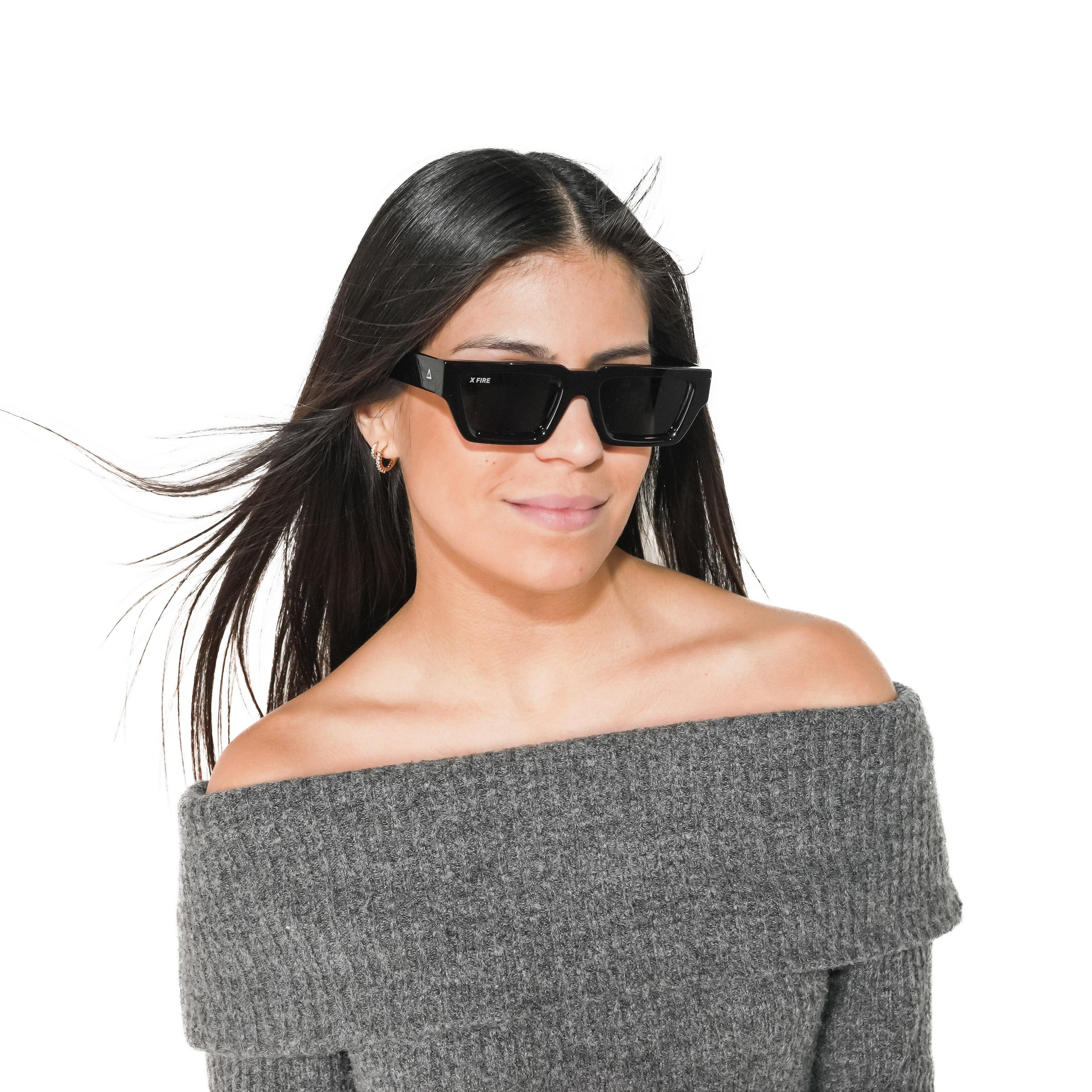Lente de sol Bayat Negro / Negro UV400 X FIRE-4