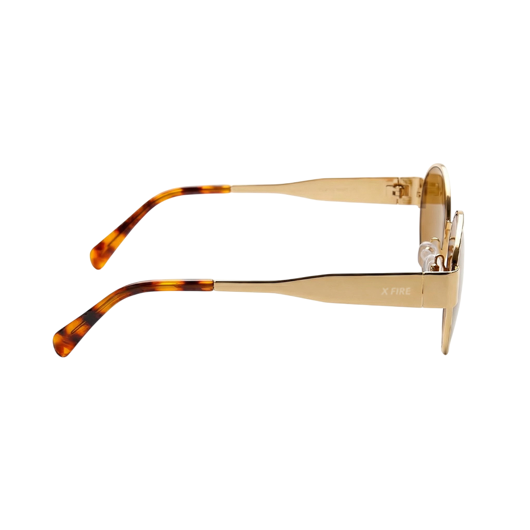 Lente de sol dorado Armonia / Café UV400 X FIRE-1