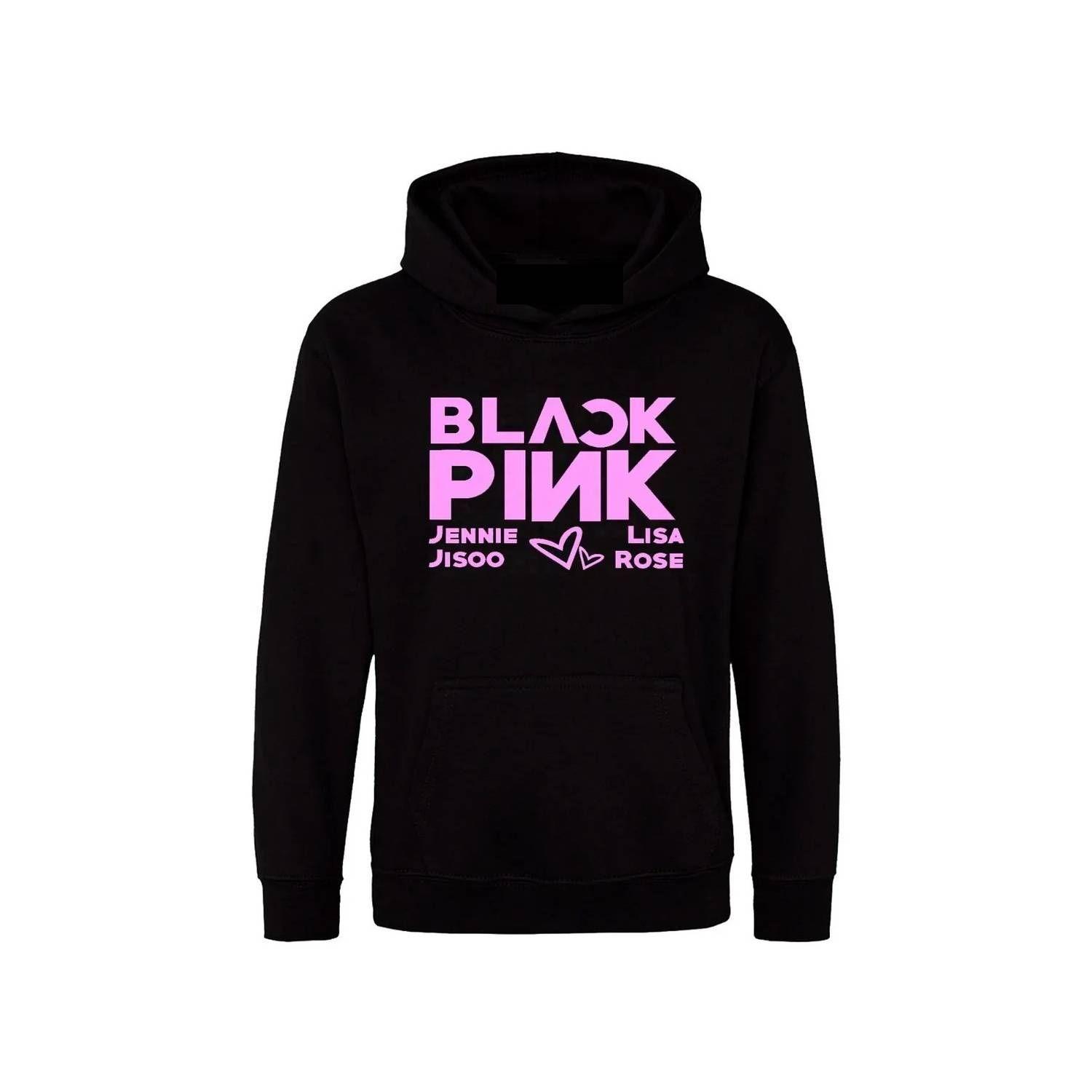 poleron black pink con estampado de algodón-0