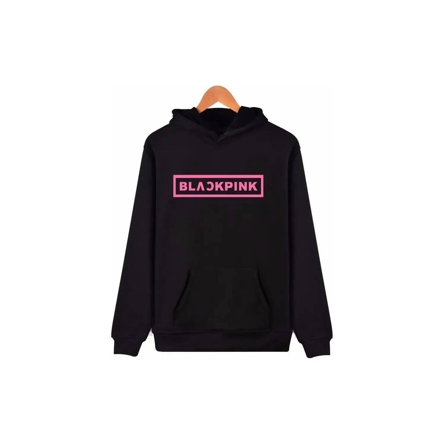 poleron estampado diseño black pink logo algodón-0