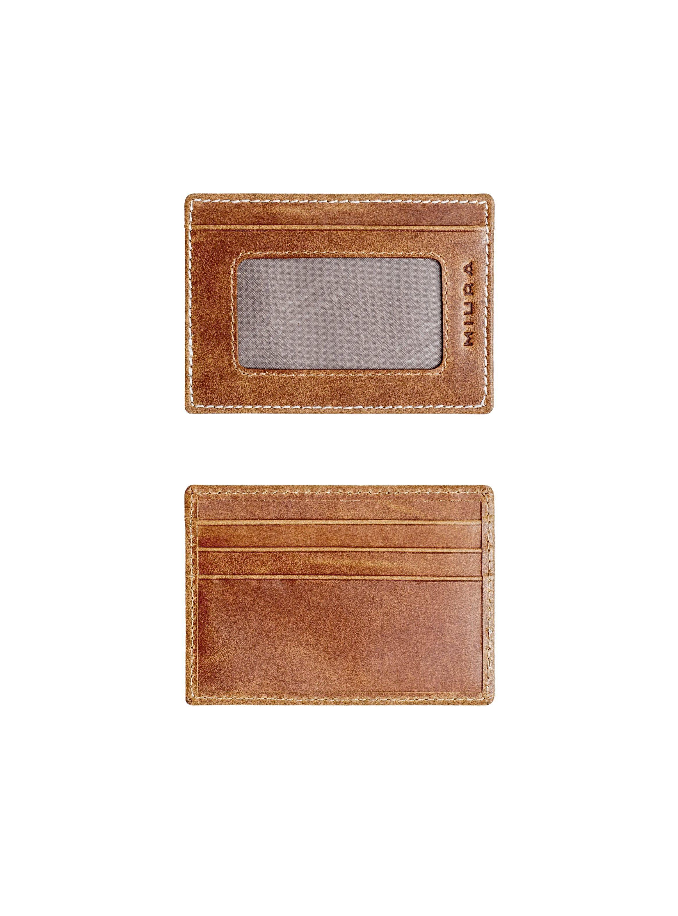 Billetera Cuero Natural Miura Enzo con protección RFID con tarjetero Adicional-2