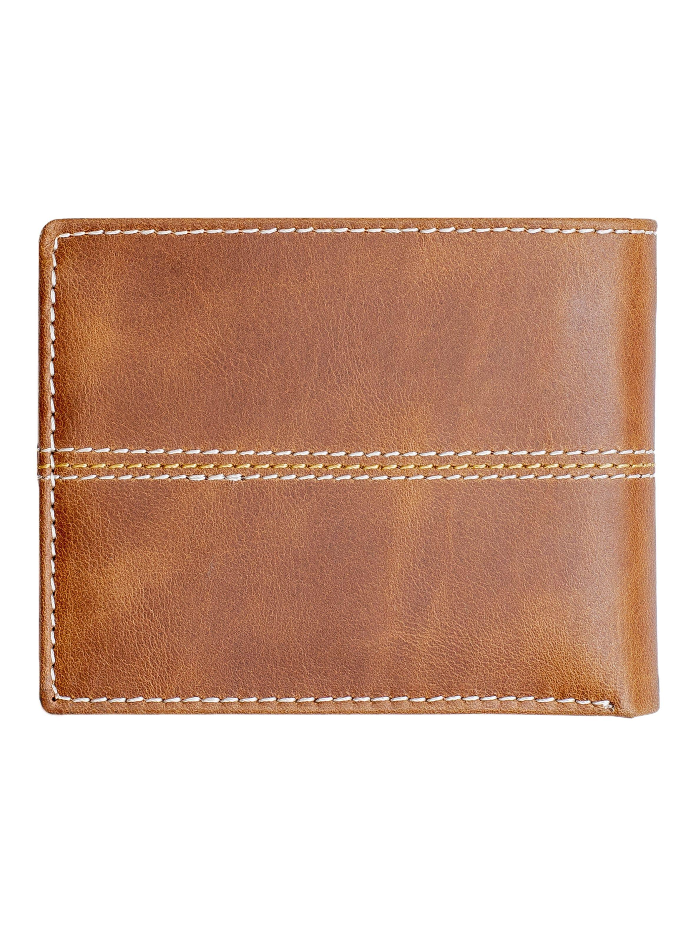 Billetera Cuero Natural Miura Enzo con protección RFID con tarjetero Adicional-3