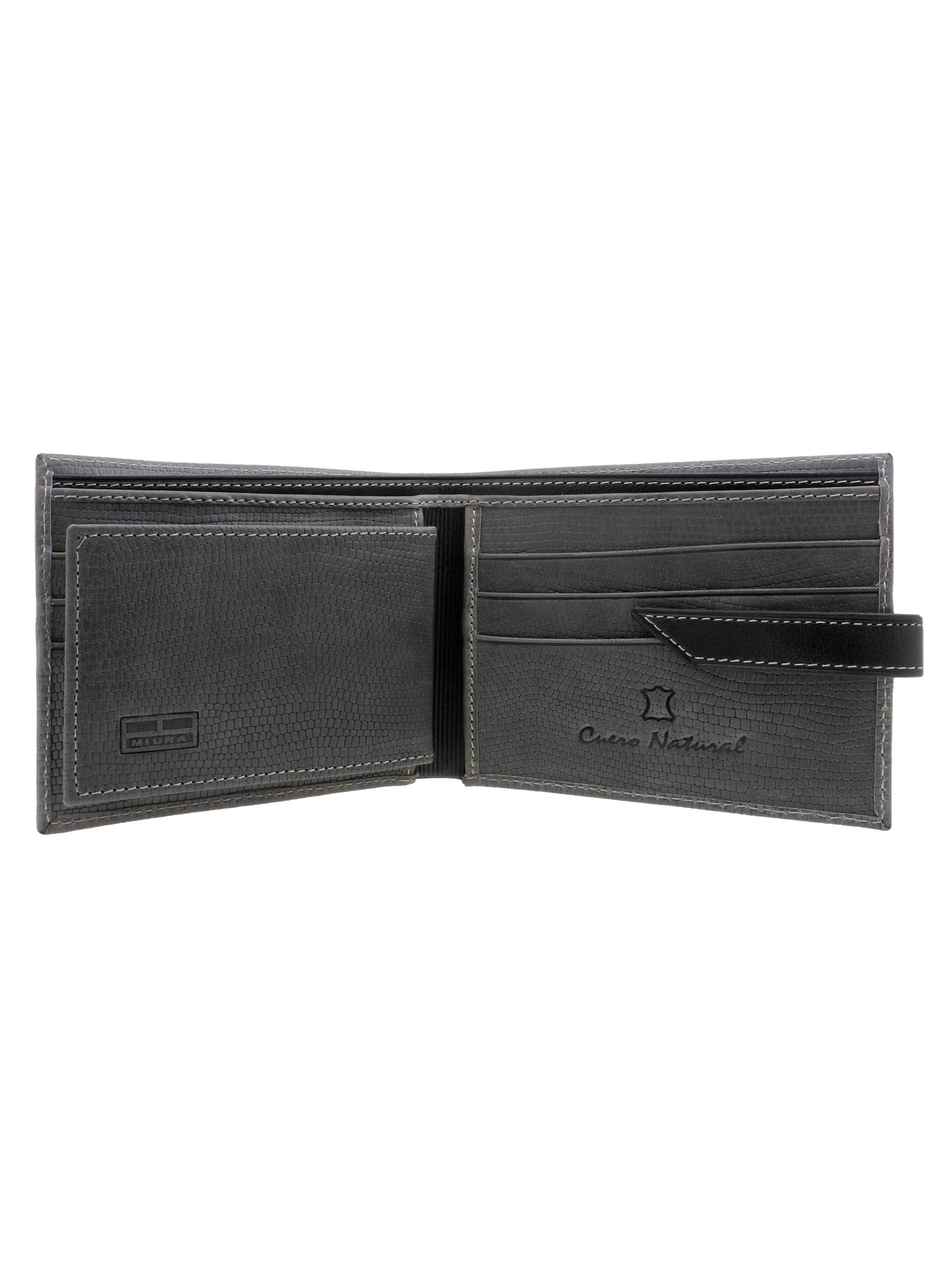 Billetera Hombre Miura Mod. Cleus 100% Cuero Natural con tarjetero adicional-1
