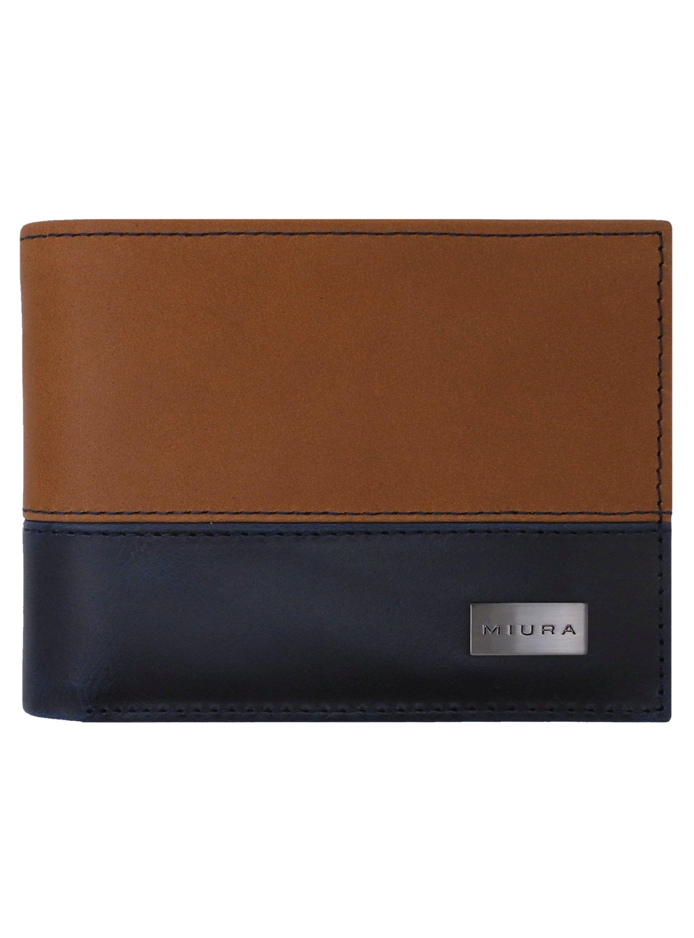 Billetera Hombre Miura Mod. Arnold 100% Cuero Natural con protección RFID con tarjetero adicional-0