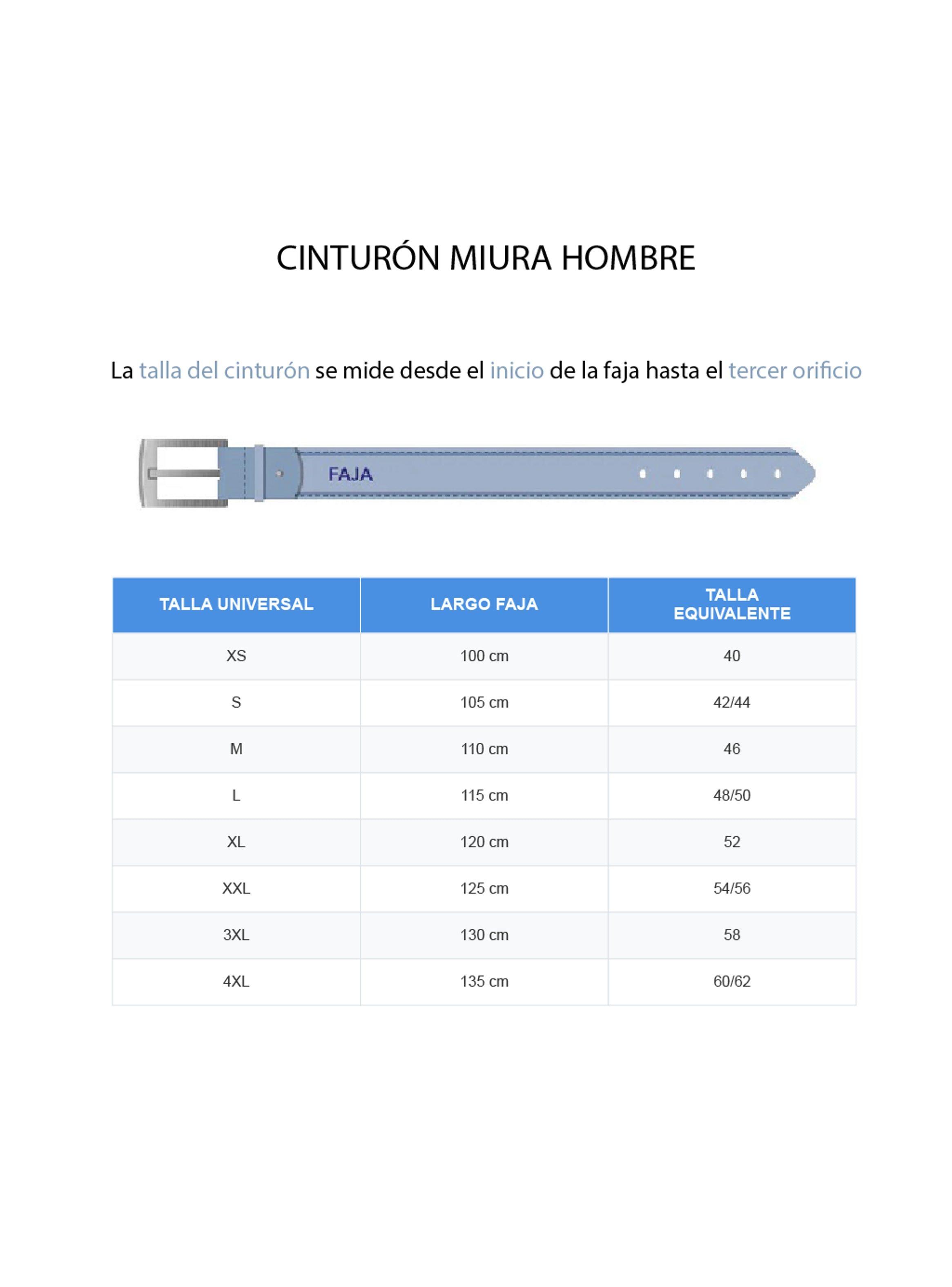 Cinturón Hombre Miura Mod. Elmo 100% Cuero Natural-5