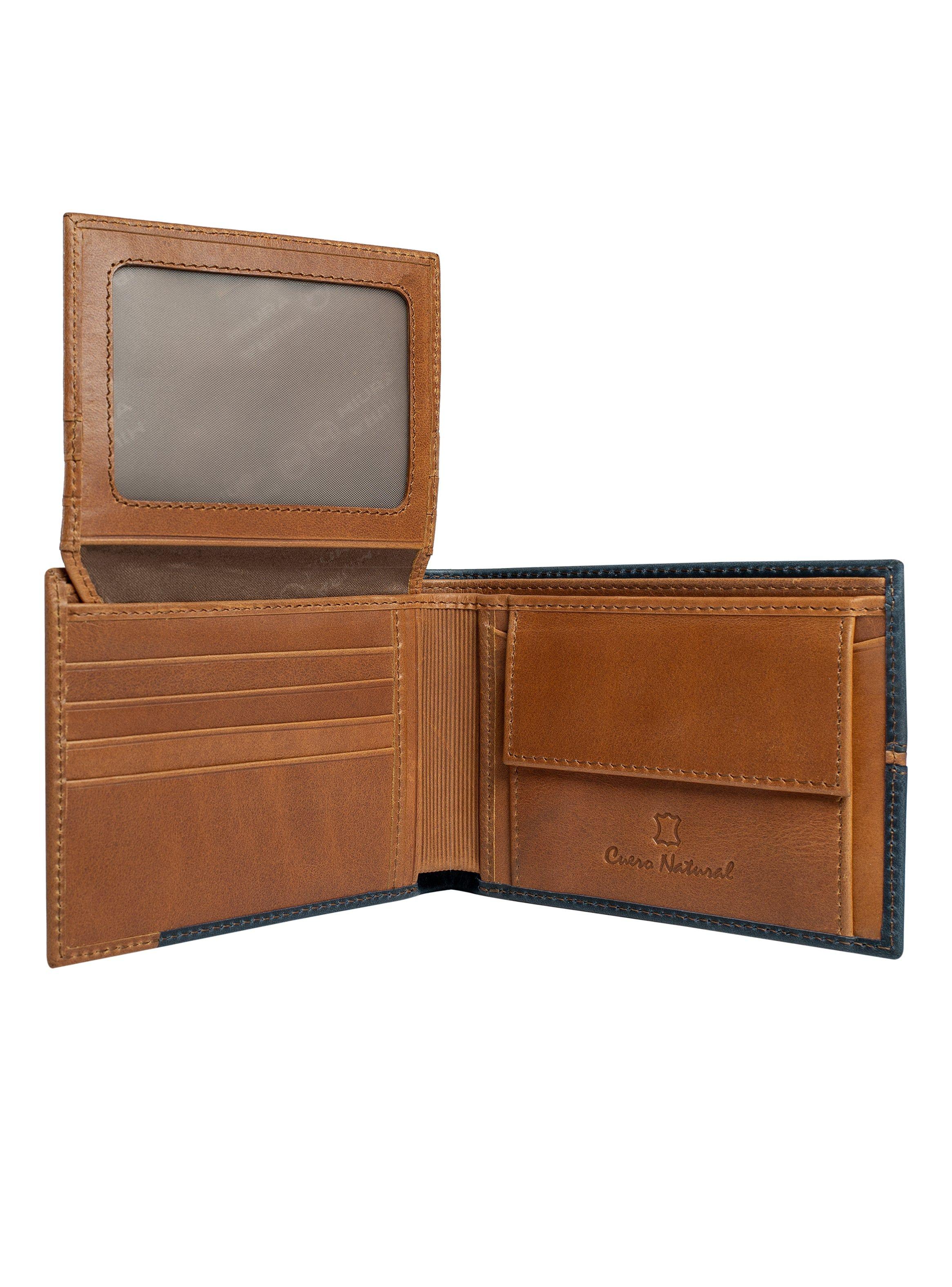 Billetera Hombre Miura Mod. Joe 100% Cuero Natural-2