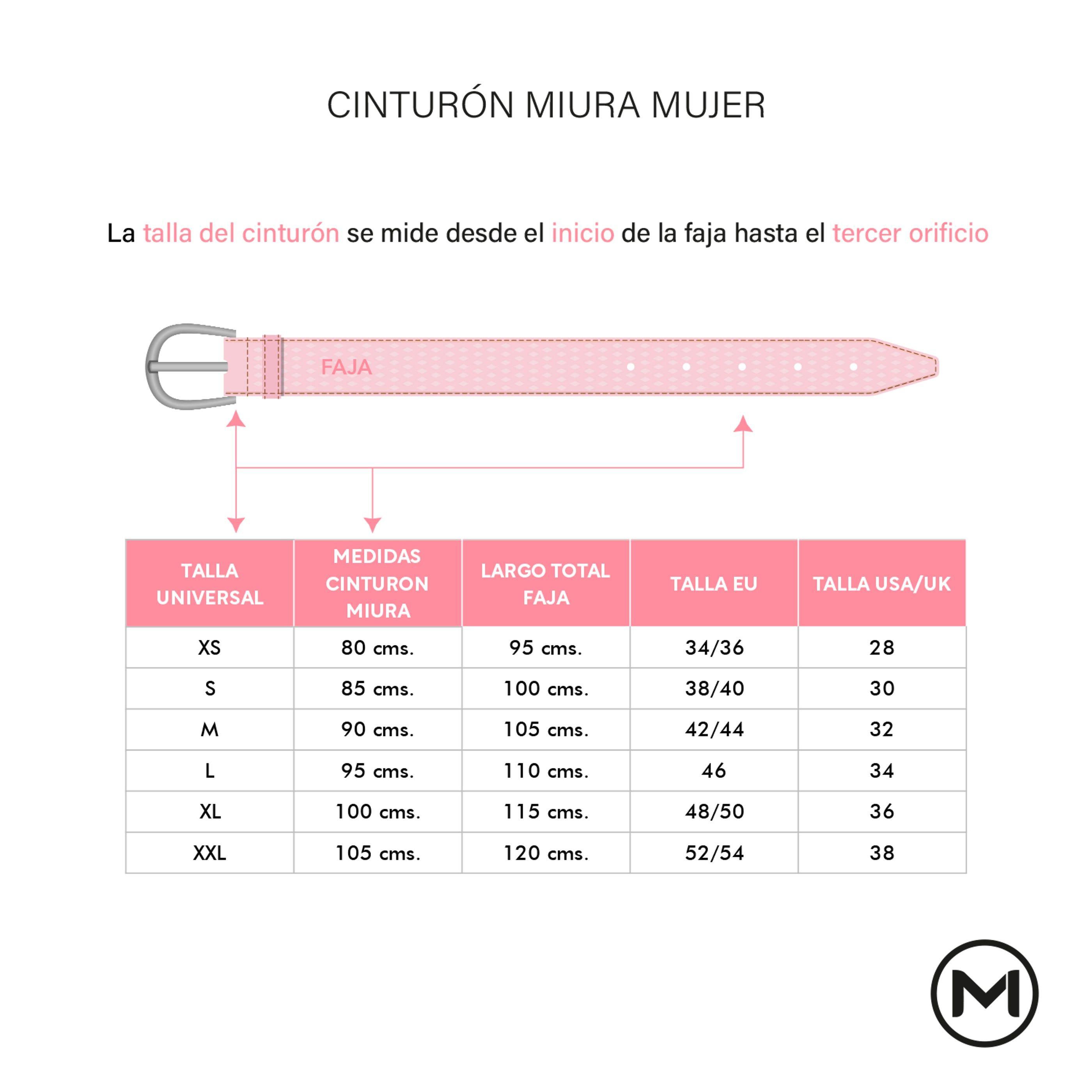 Cinturón Mujer Miura Mod. Agatha 100% Cuero Natural-2