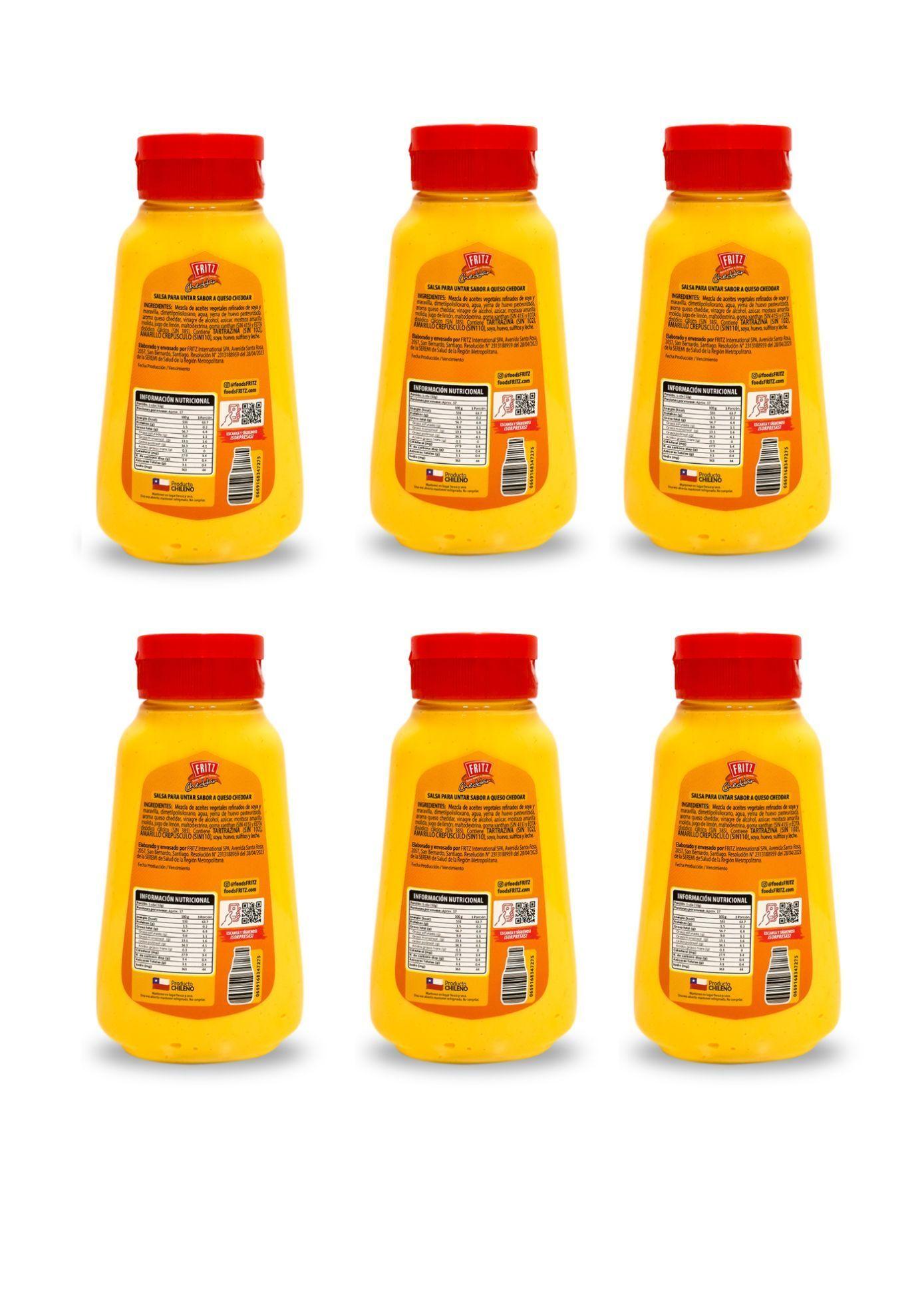 Salsa De Queso Cheddar Fritz Pack X 6 Unidades-1