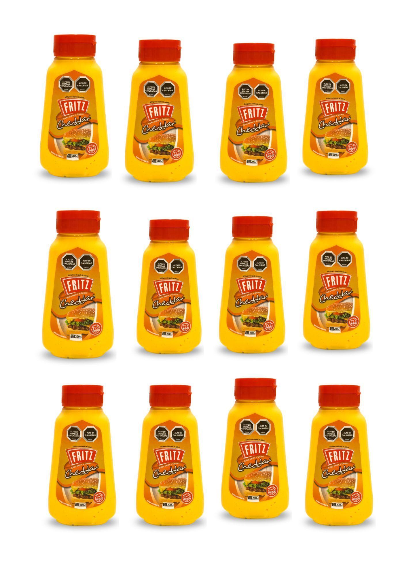 Salsa De Queso Cheddar Fritz Caja X 12 Unidades-0