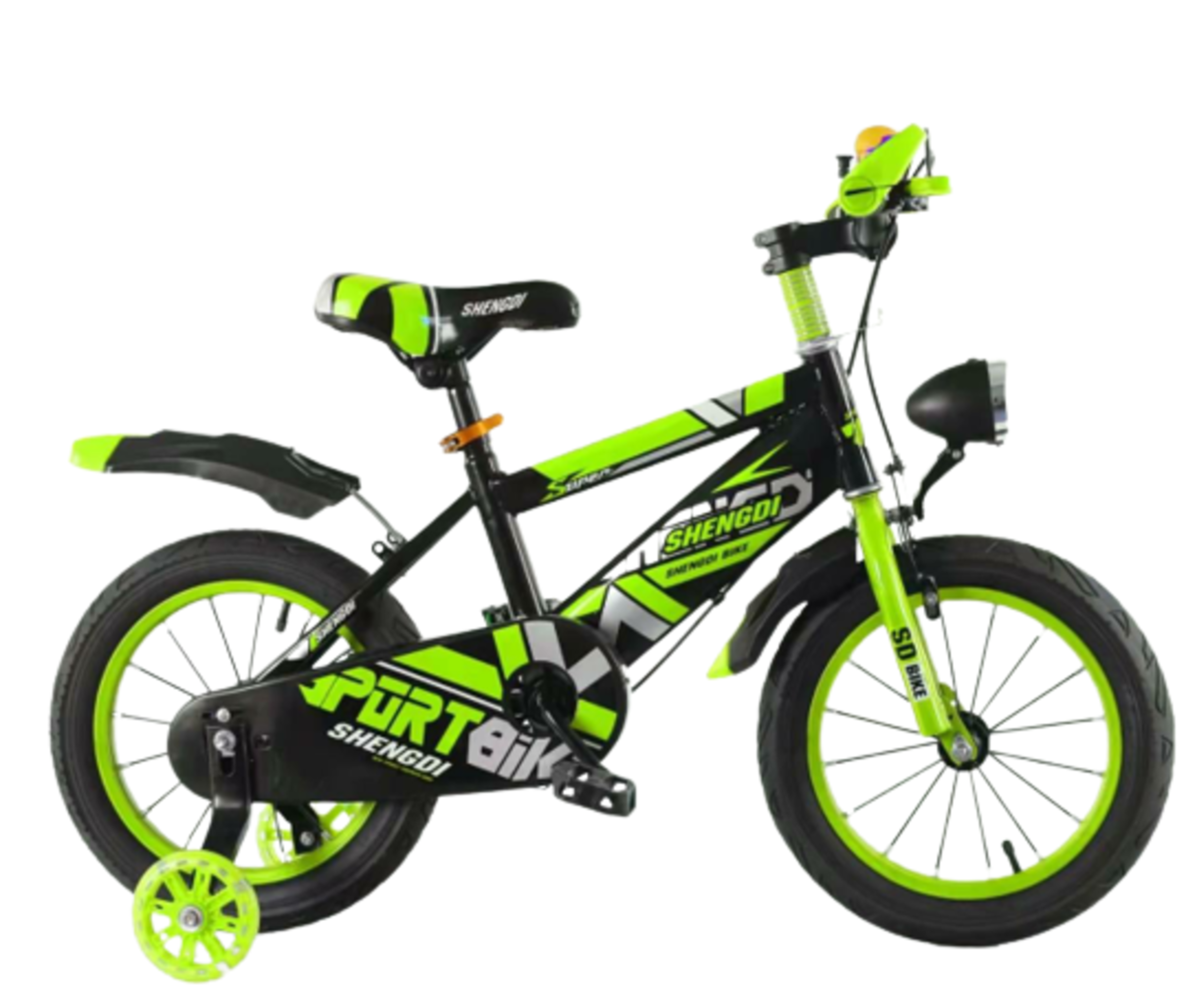 BICICLETA DE NIÑO ARO 18 VERDE FLUOR-0