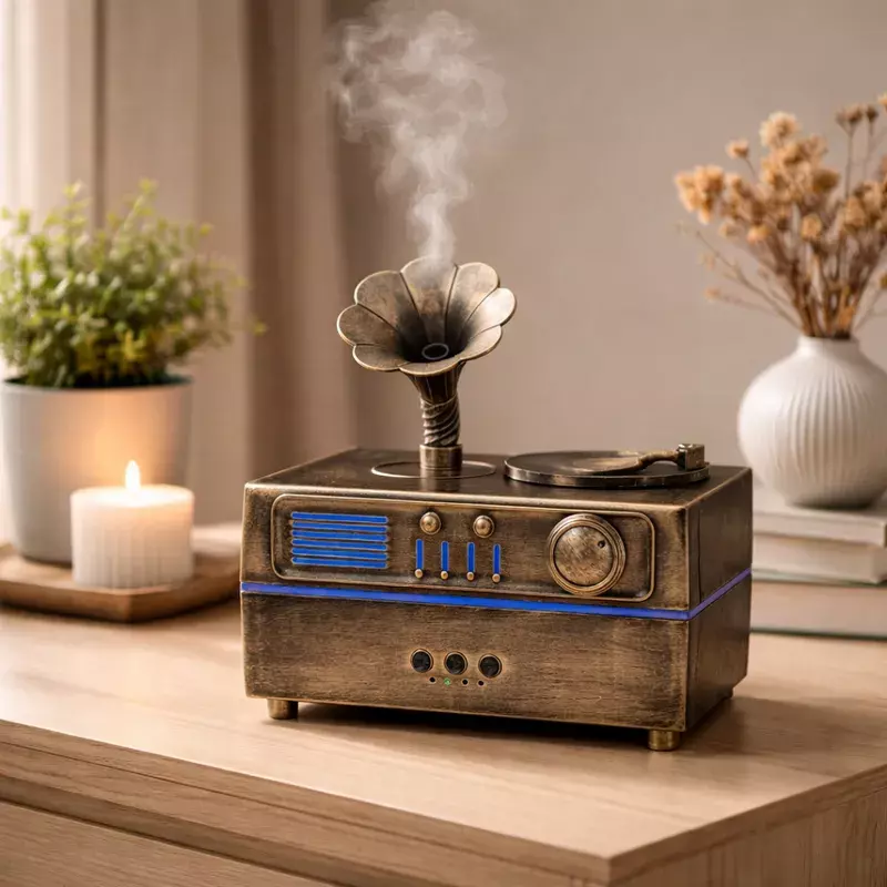 Humidificador Ultrasonico Bluetooth Toca Disco 160 Ml bronze-2